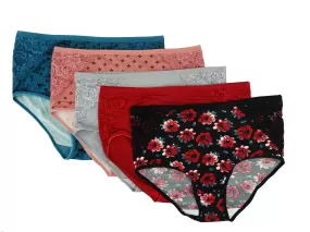 5PKBF1139, Kathy Ireland Ladies 5pk Panties (1X-3X)