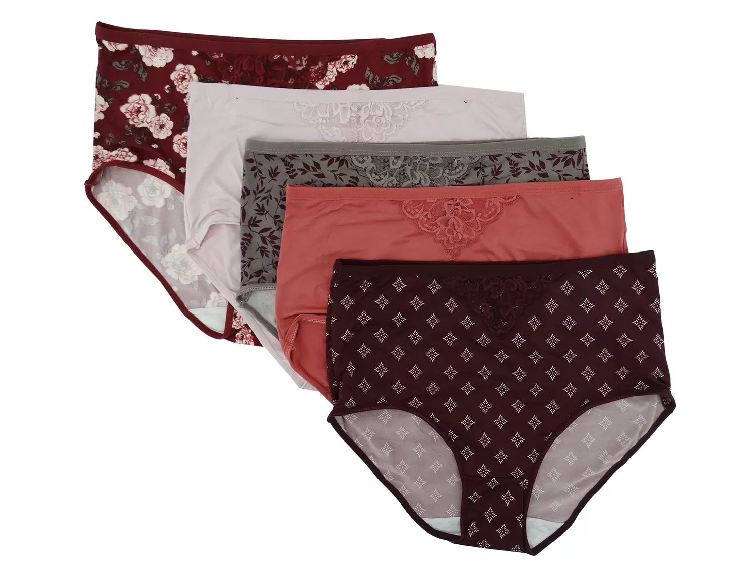 5PKBF1179, Kathy Ireland Ladies 5pk Panties (1X-3X)