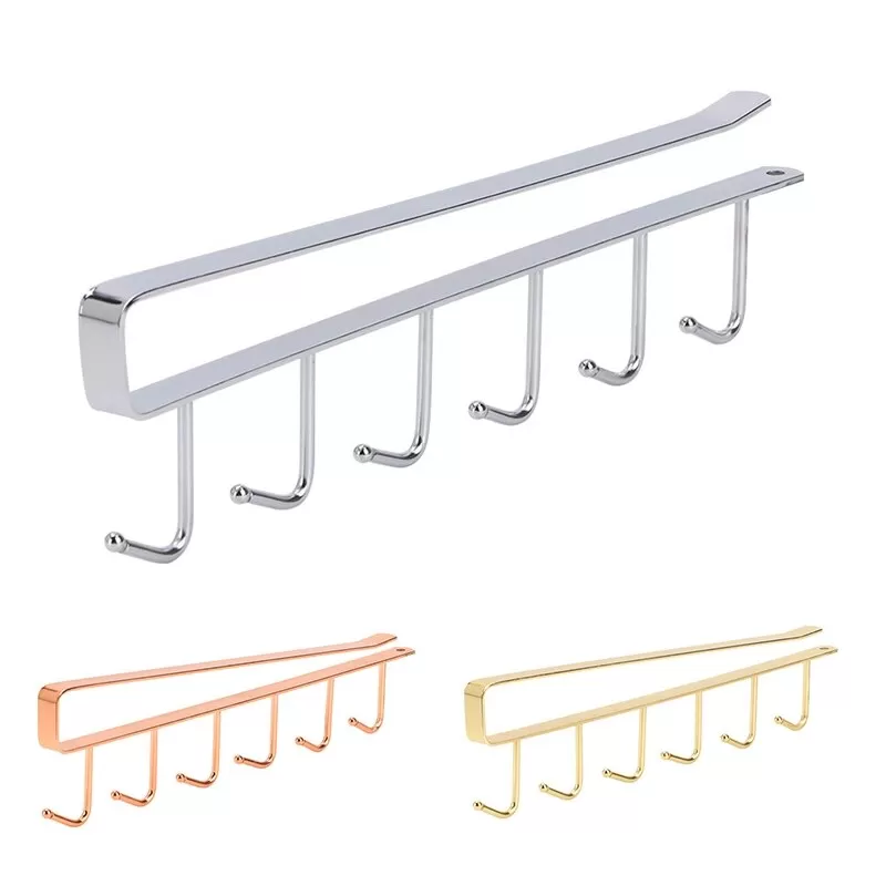 6 Hooks Cabinet Hanging Hook Shelf