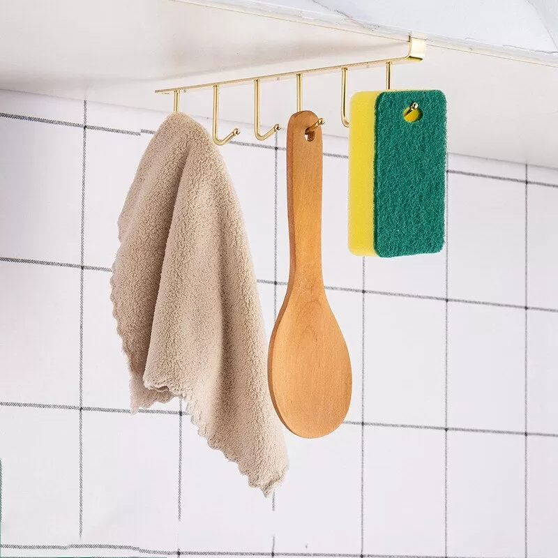 6 Hooks Cabinet Hanging Hook Shelf