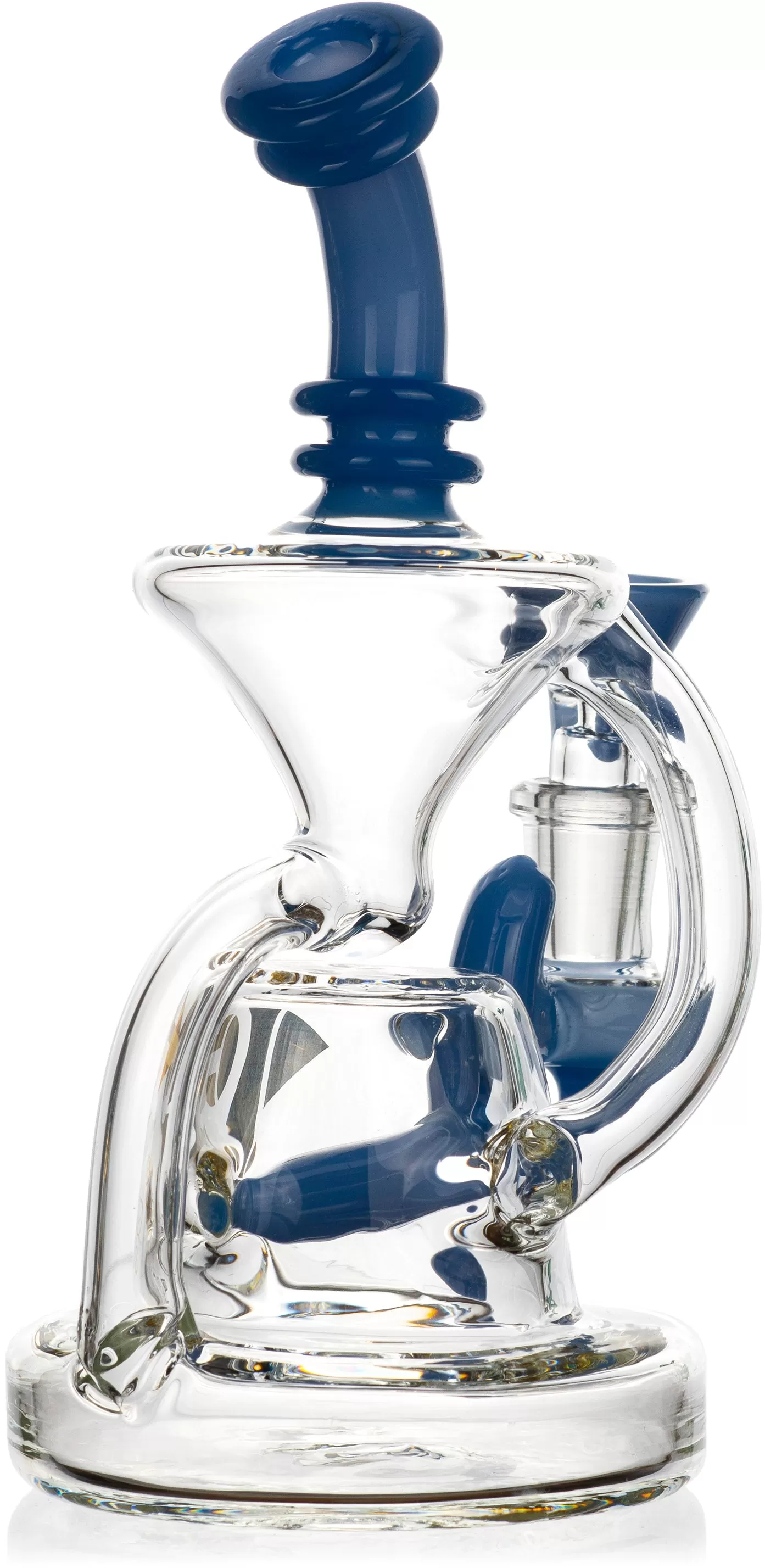 7” Recycler Inline Dab Rig (Diamond Juno), by Diamond Glass (free banger included)