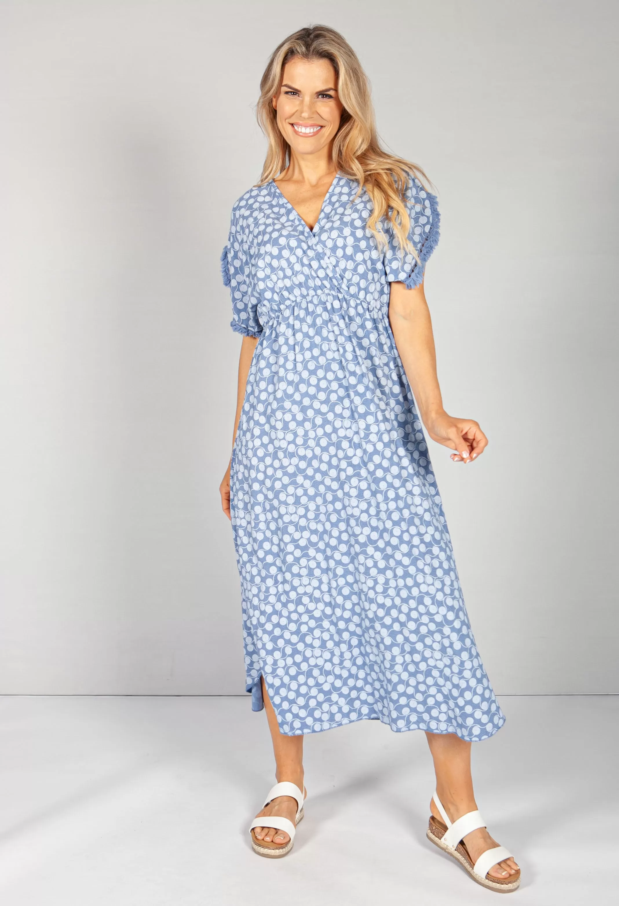 Afternoon Sky Swirl Print Dress