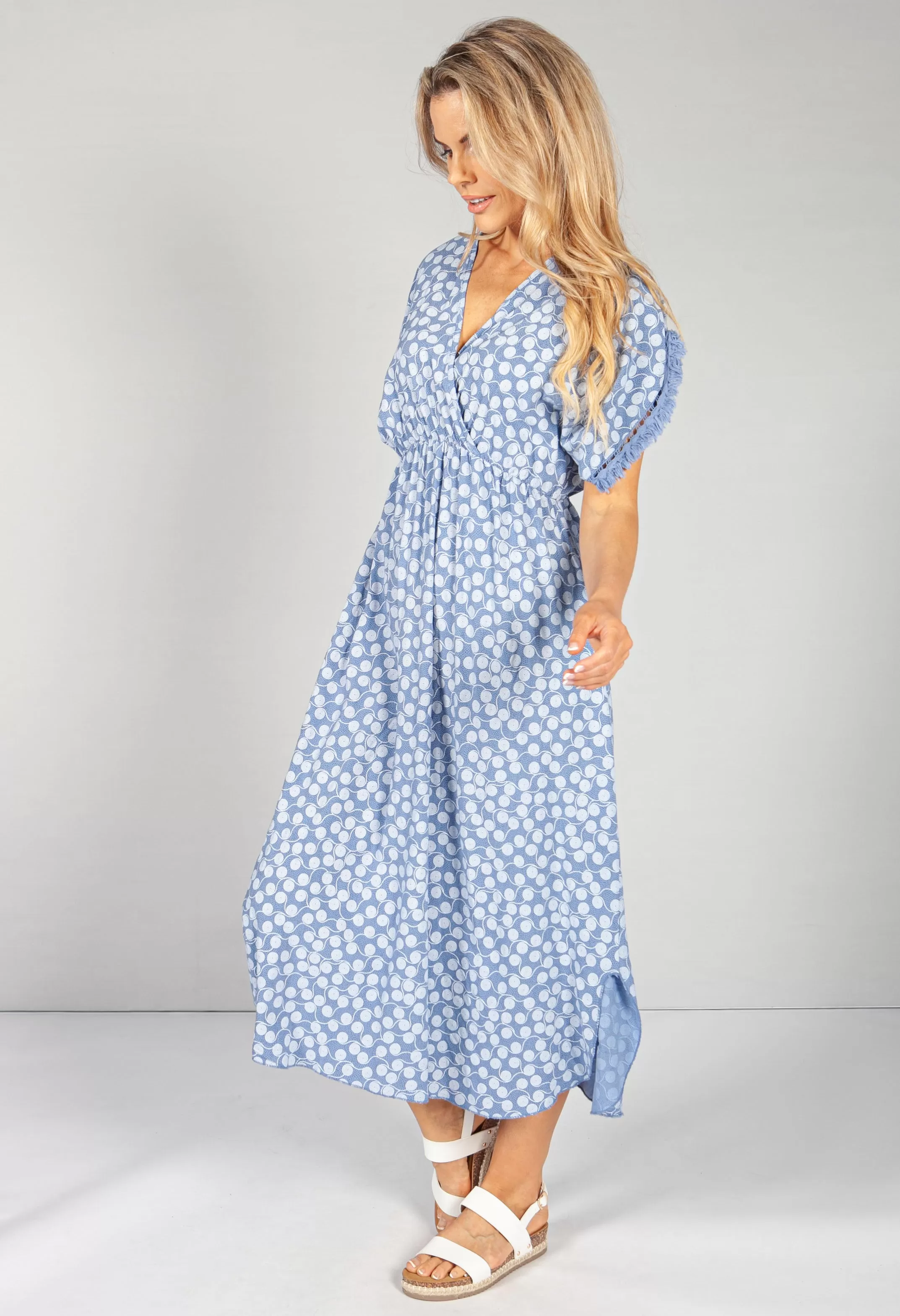 Afternoon Sky Swirl Print Dress