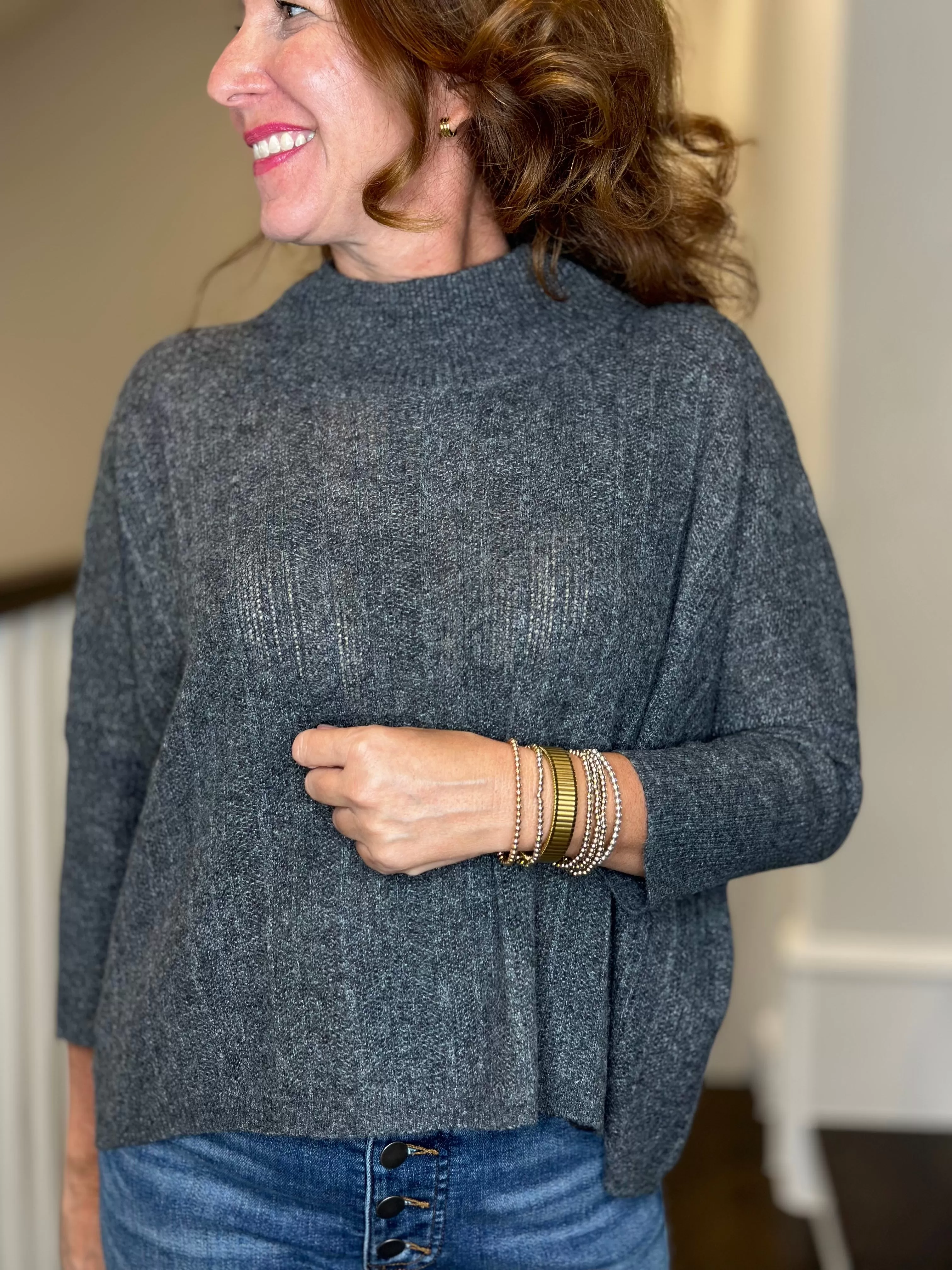 Aja Ari Sweater in Charcoal Grey