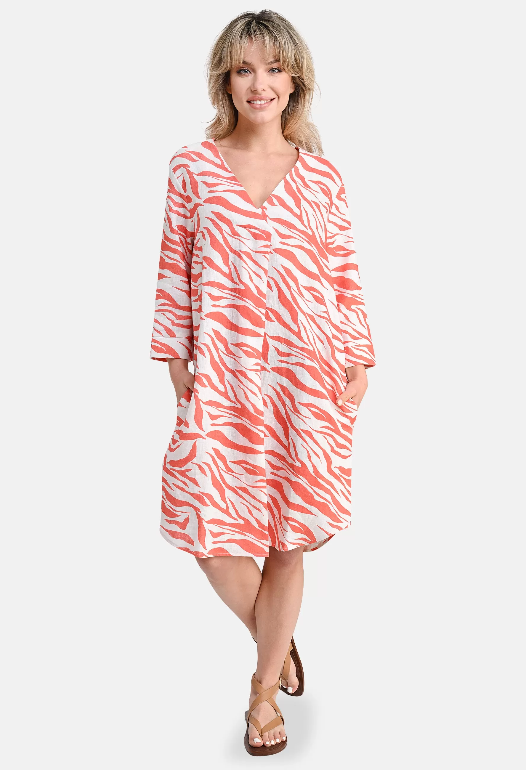 Animal Print Linen Dress