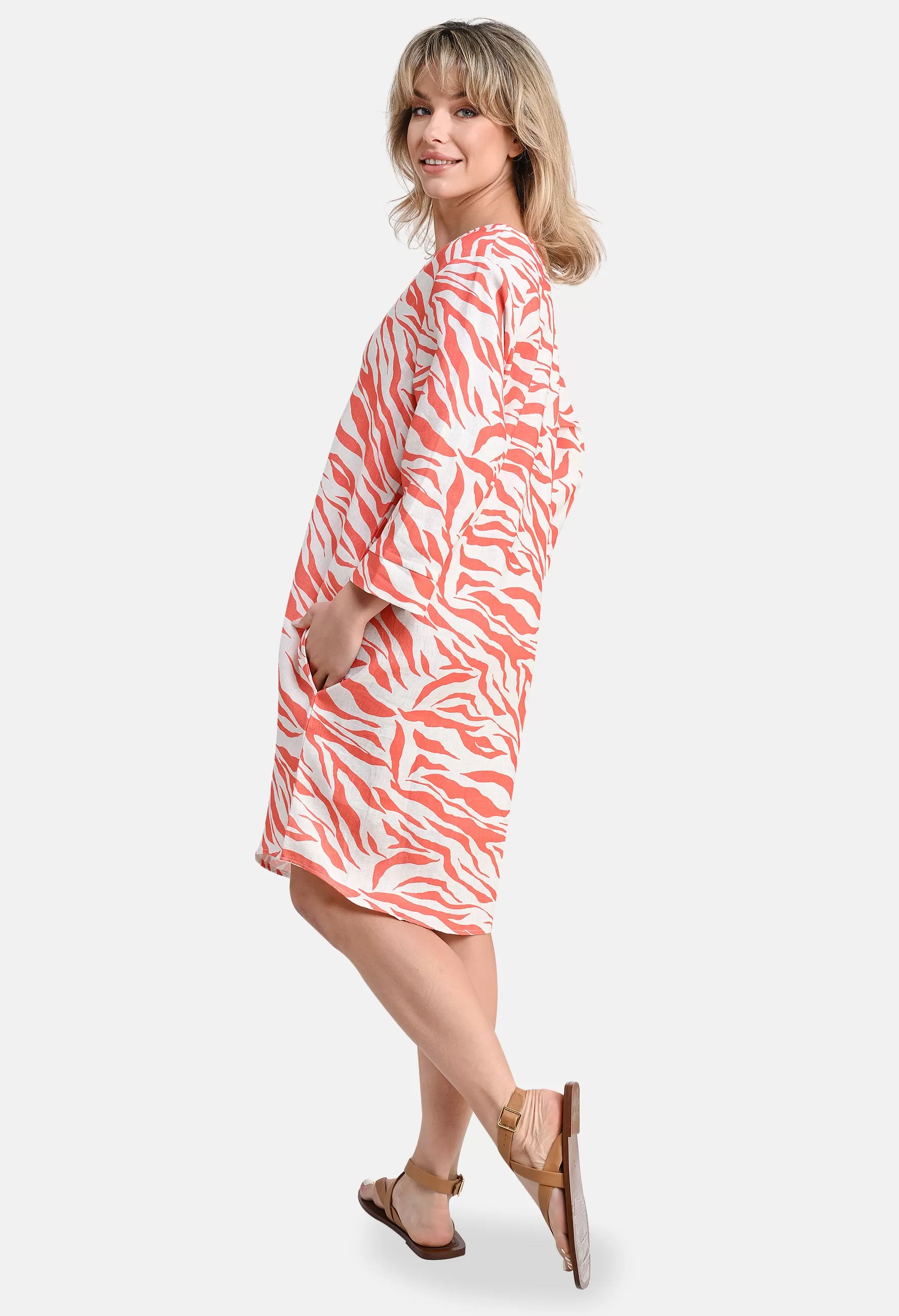 Animal Print Linen Dress