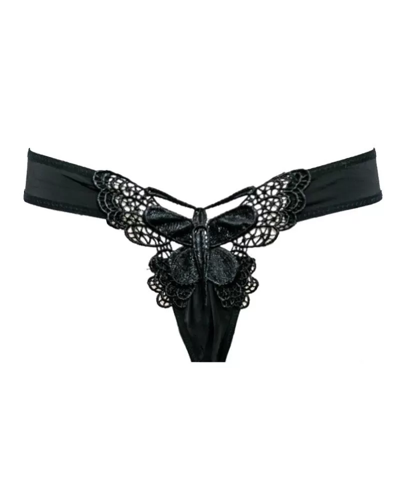 Black Butterfly Net Lace Panty 6022 - Bikini Type Underwear