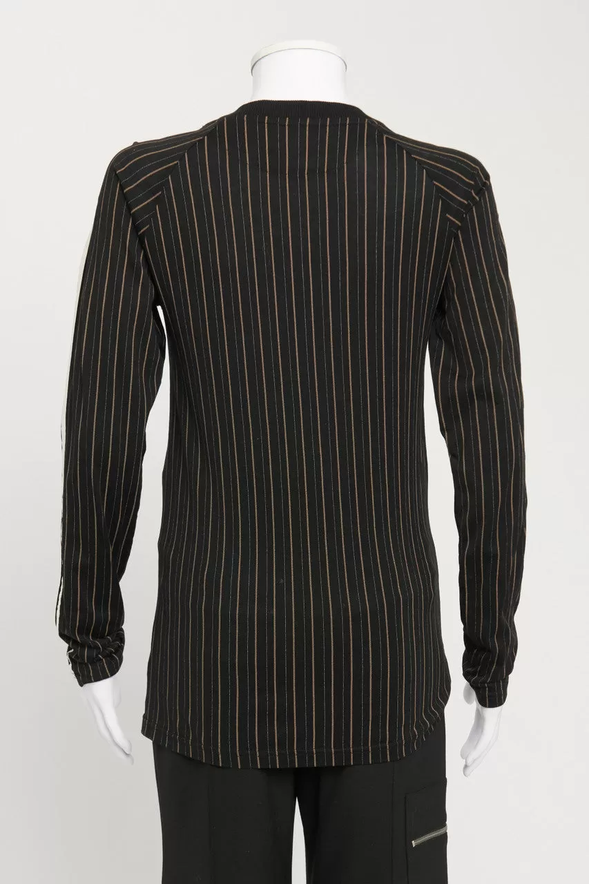 Black Long-Sleeved Striped T-Shirt