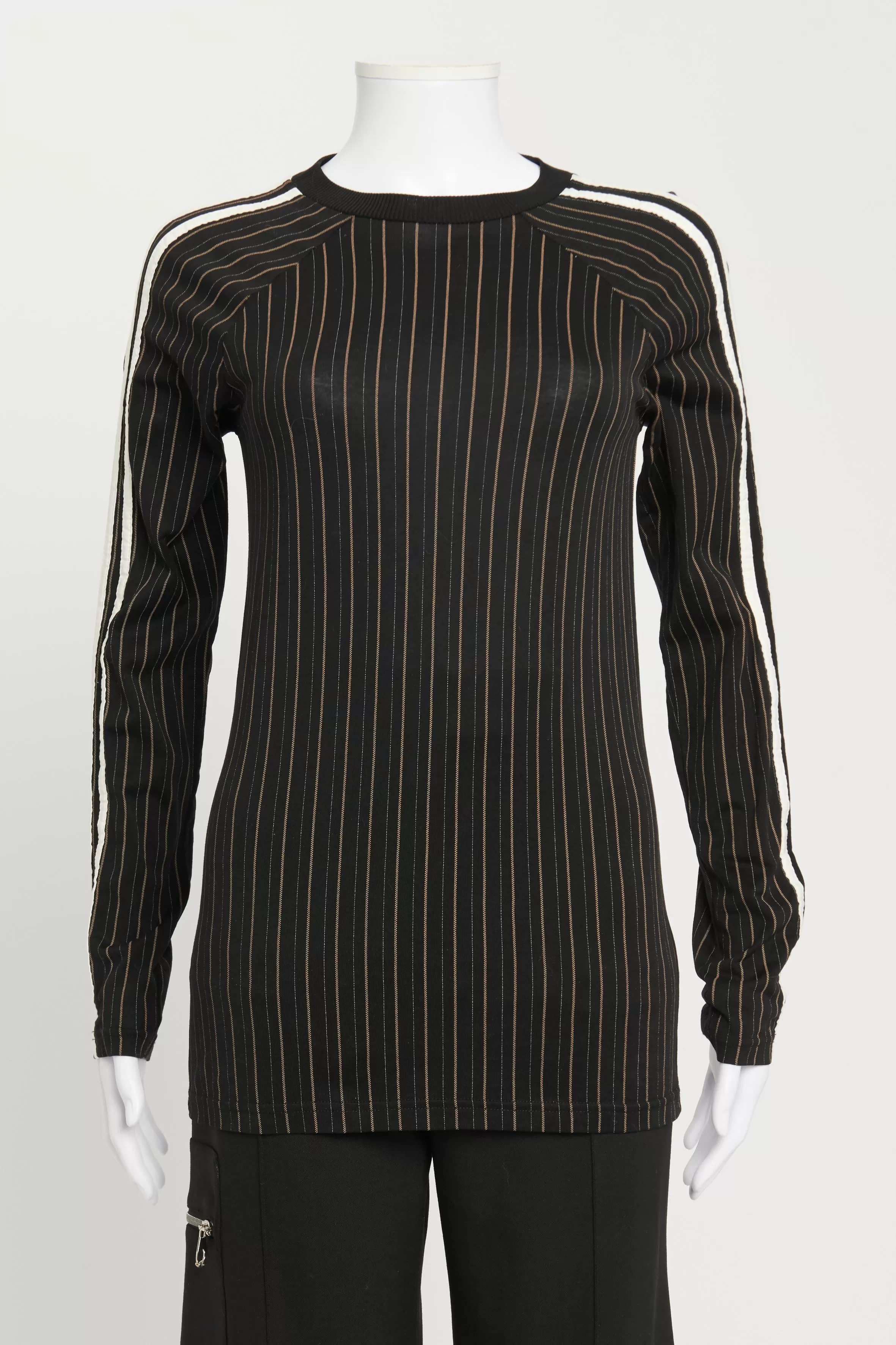 Black Long-Sleeved Striped T-Shirt