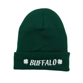 Buffalo With Shamrocks Green Beanie