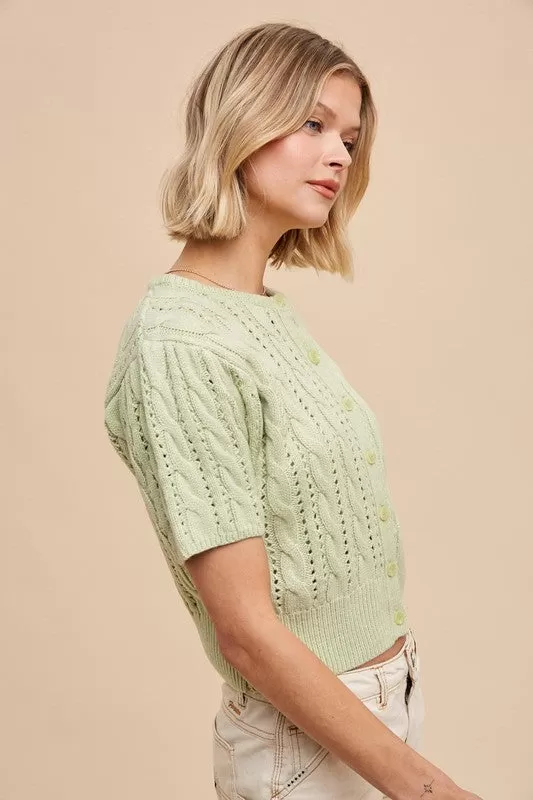 Clara Puff Sleeve Cardigan Top