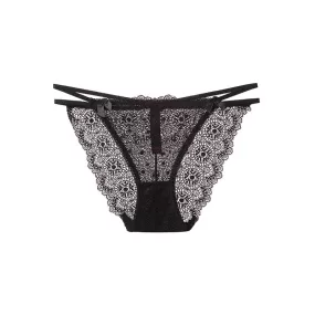 Ella Lace Panty Thong Underwear Black