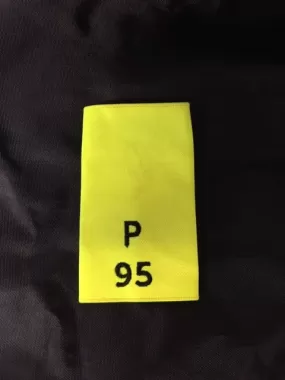 Epaulette Slides, Hi Vis yellow, black embroidered letter P and number 95, 11cm length (Used – Grade A)