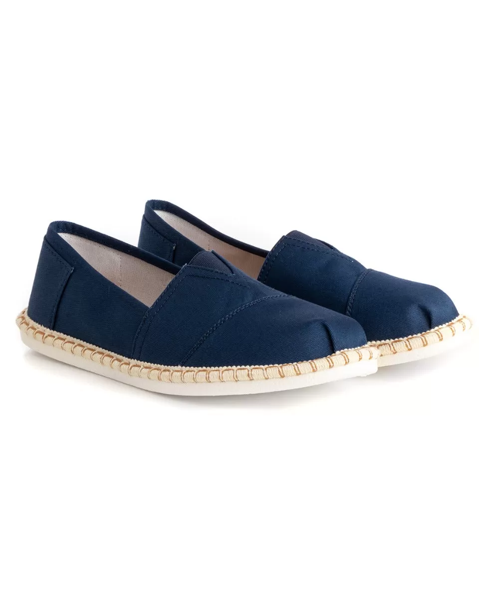 Espadrillas Scarpe Uomo Unisex Tela Estive Mare Blu Cotone Comode Leggere GIOSAL-S1201A