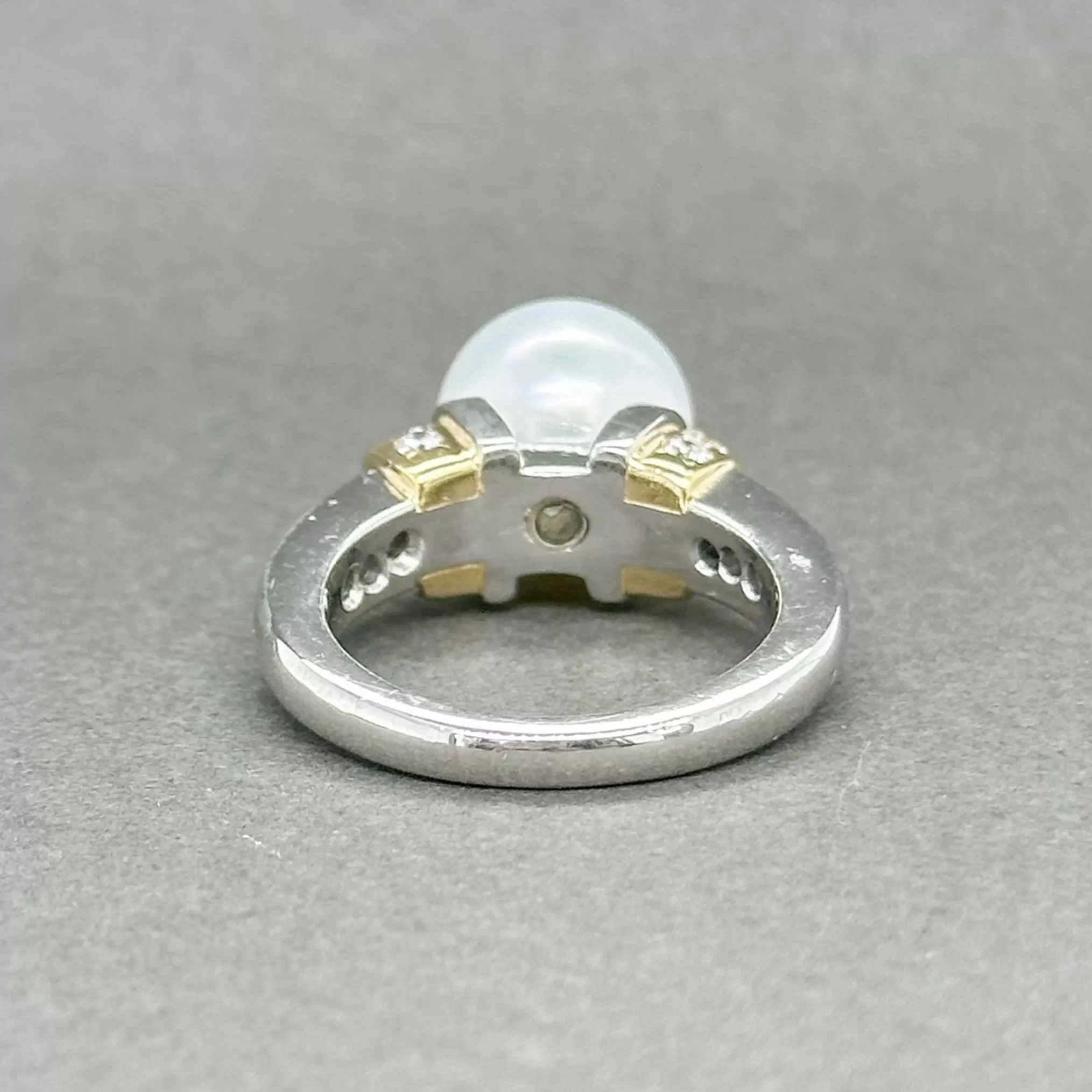 Estate Platinum South Sea Pearl & 0.40ctw G-H/SI1 Cocktail Ring