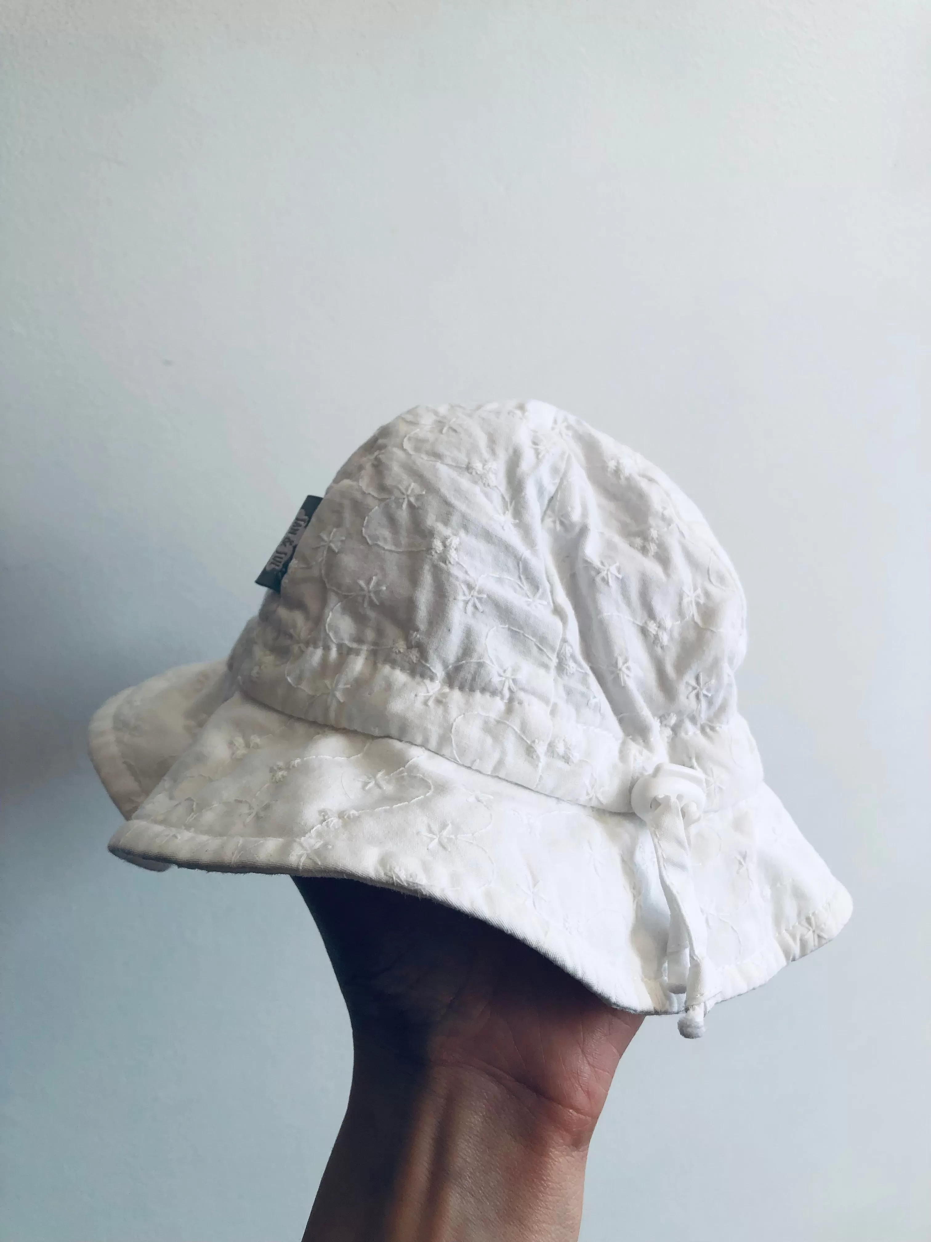 Floral Embroidered Sun Hat // 0-6M