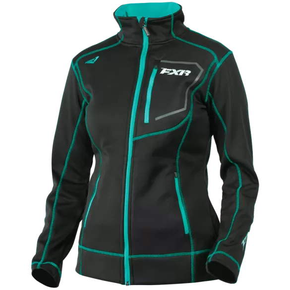 FXR Elevation Womens Zip Fleece Black/Mint