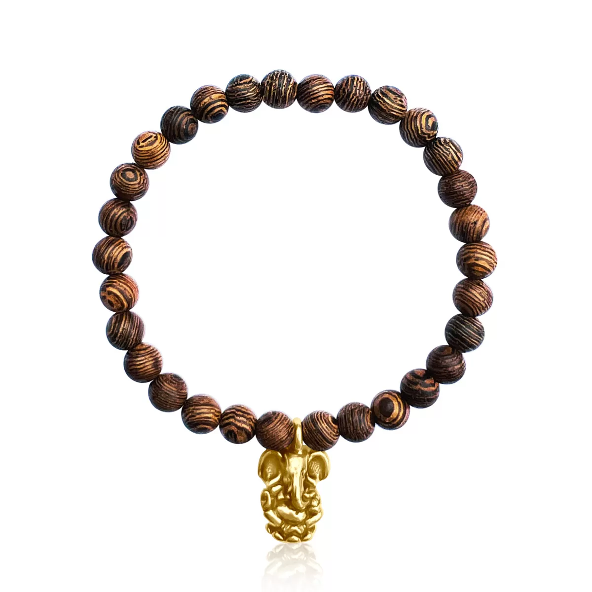 Ganesha's Wisdom - Wood Bracelet (Gold)