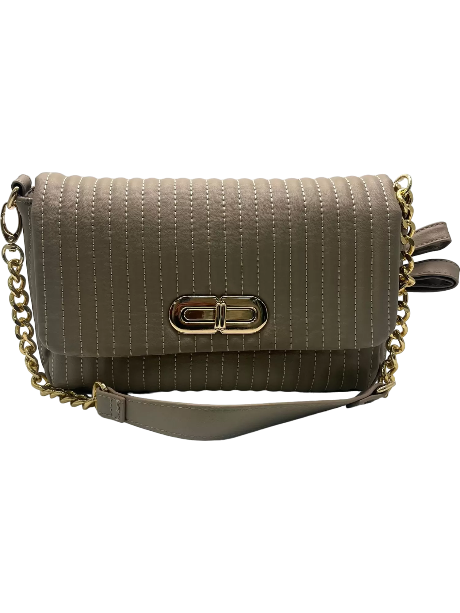 George Taupe Quilted Crossbody Bag With Chain Strap BNWT