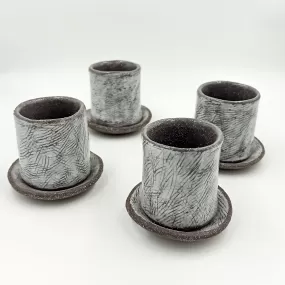 Grey ceramic espresso cup