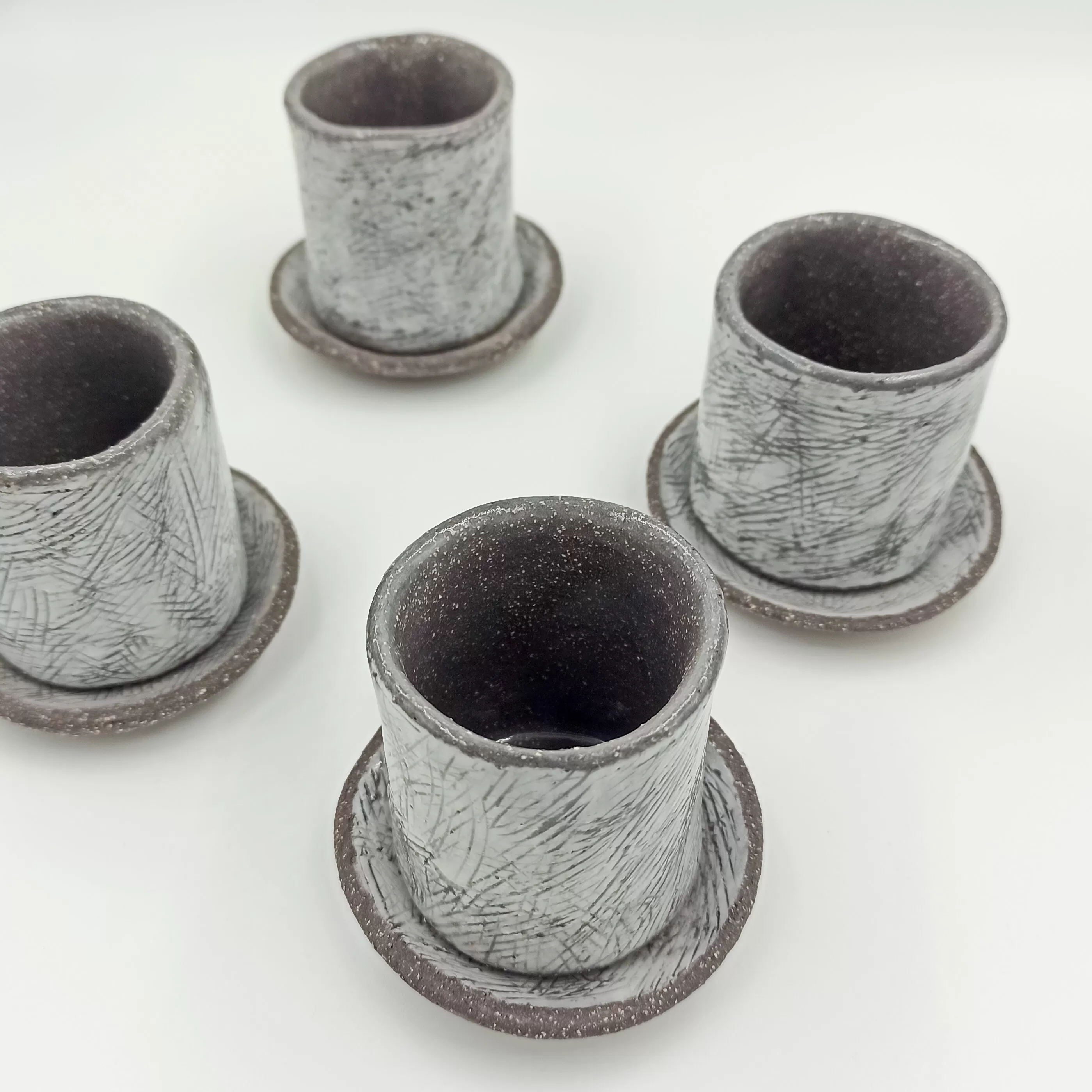 Grey ceramic espresso cup