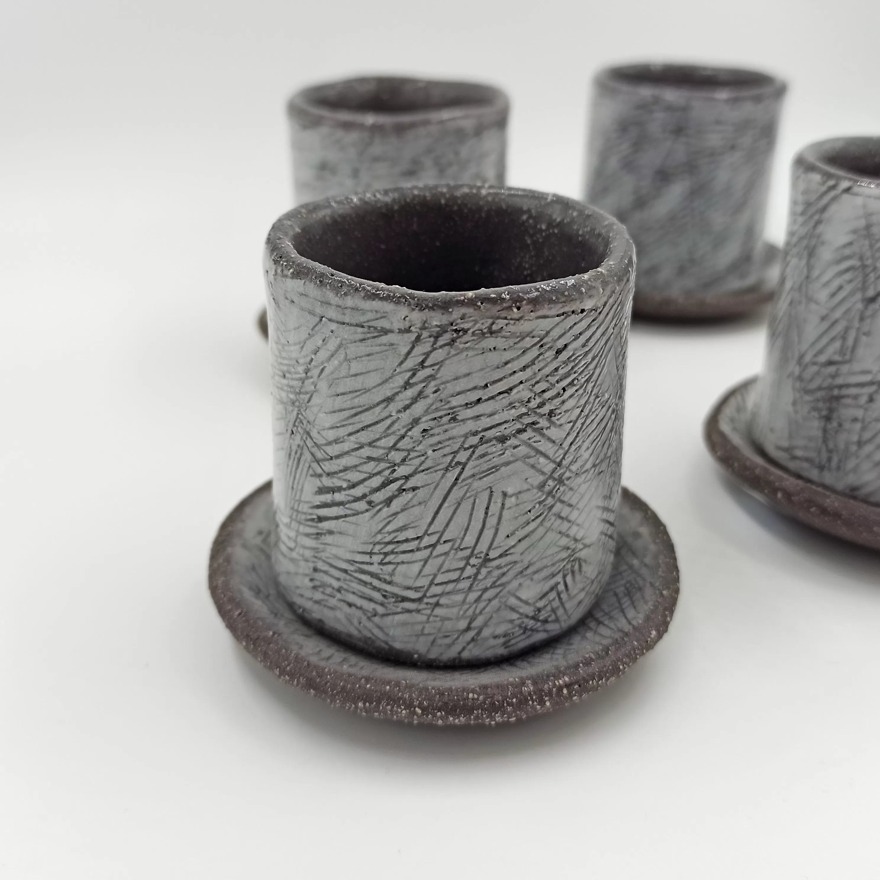 Grey ceramic espresso cup