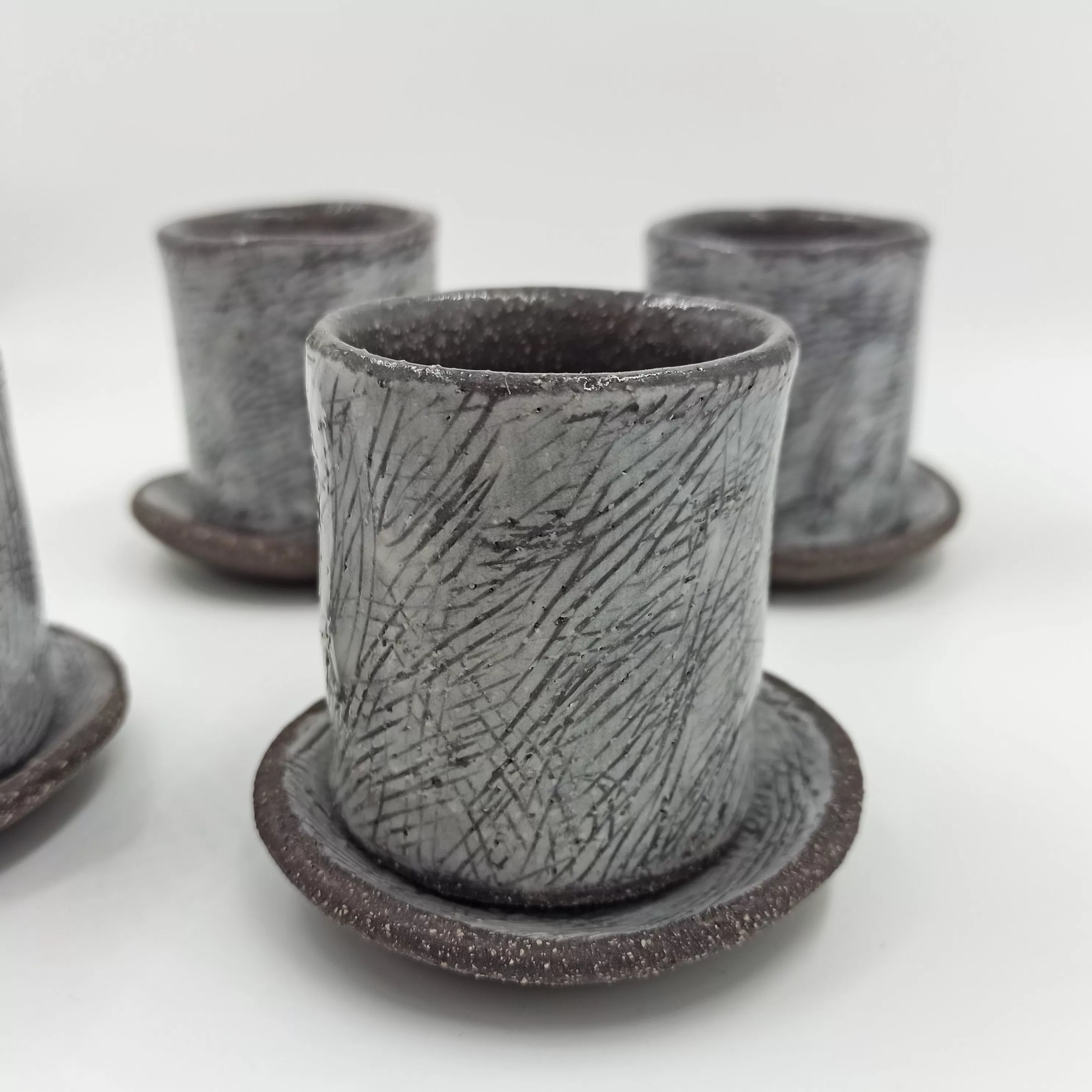 Grey ceramic espresso cup