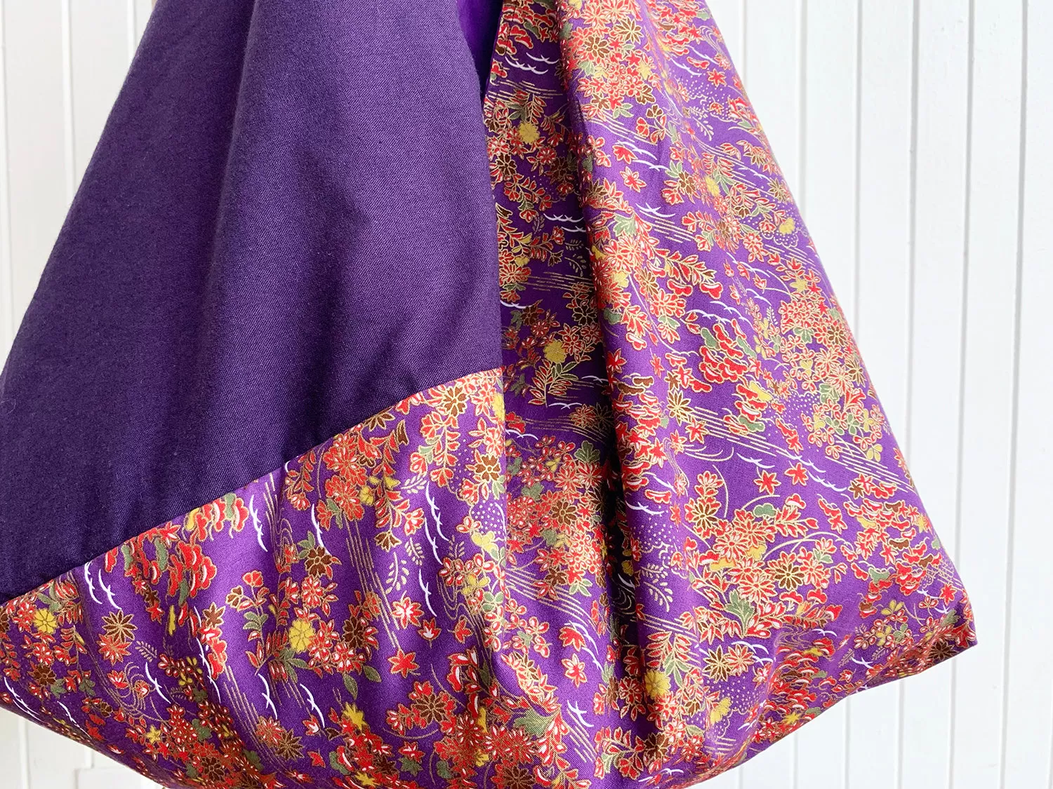 *Handmade* Origami bag | Market bag | Purple Floral