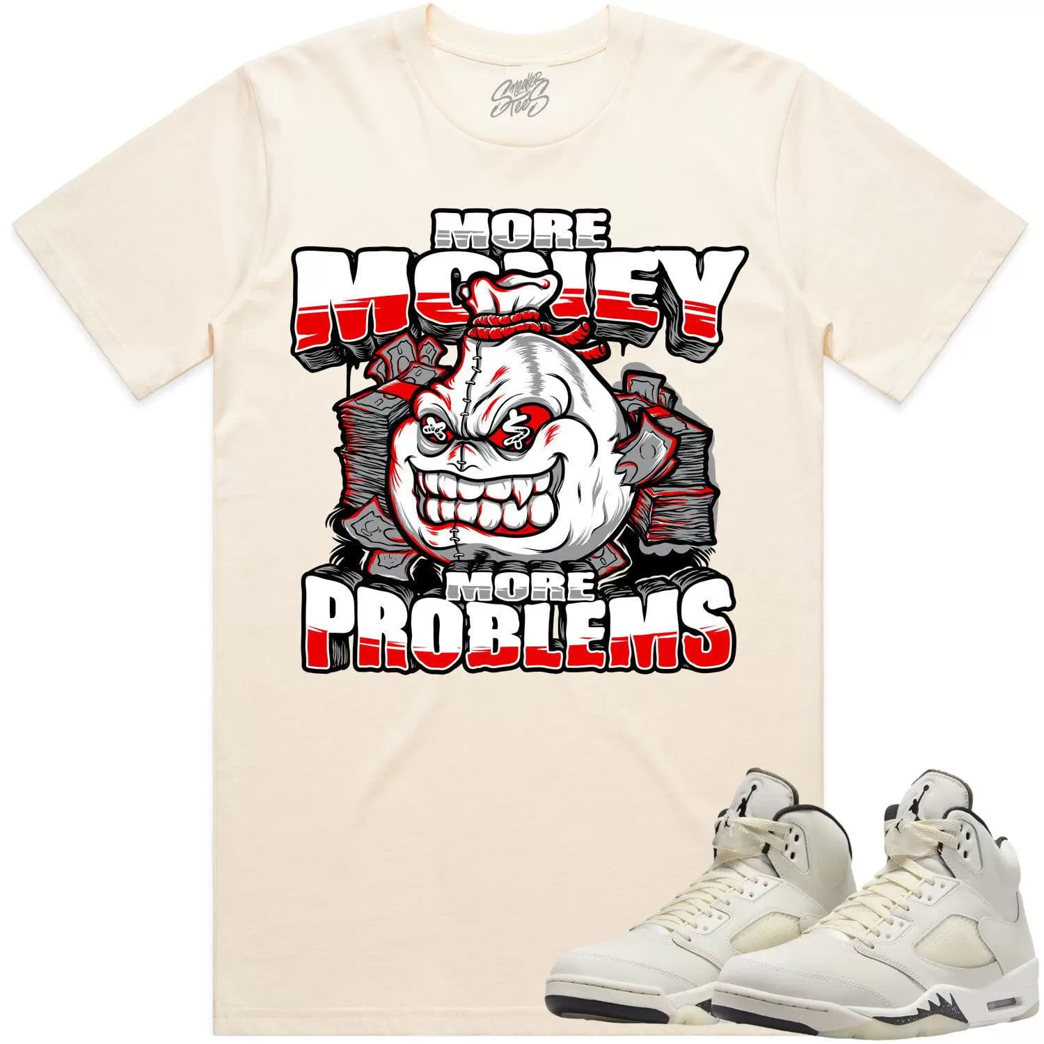 Jordan Retro 5 Sail 5s Shirt to Match - RED MORE PROBLEMS