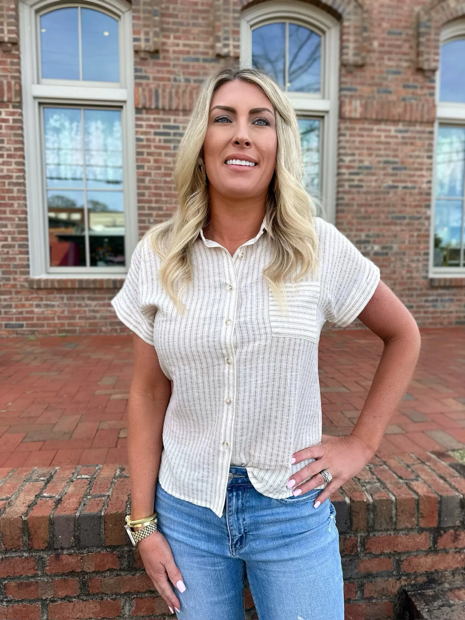 Keeping Up With Naturals Button Down Top