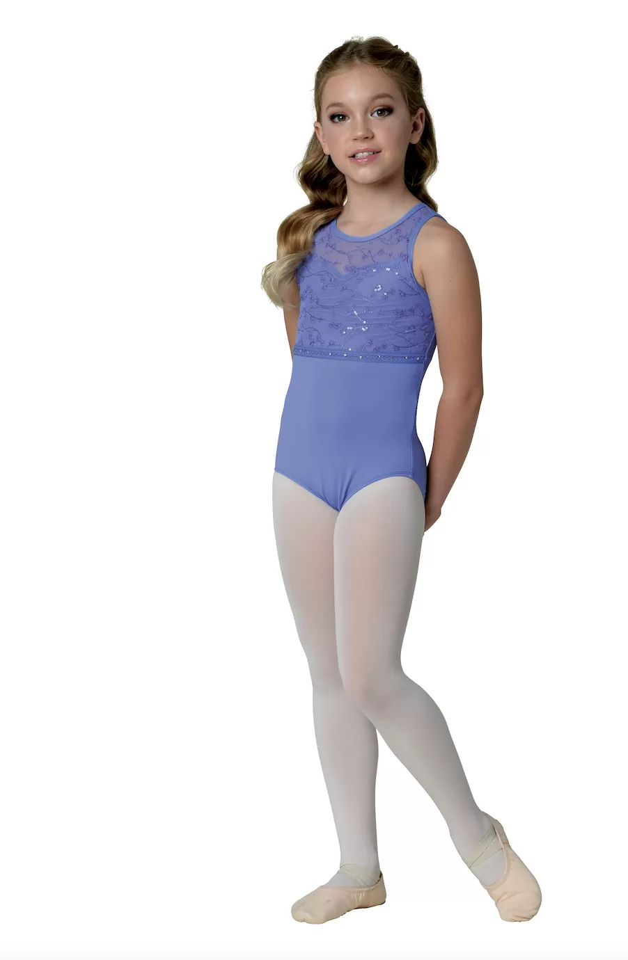 Kids Bella Tank Leotard With Sequin Detail