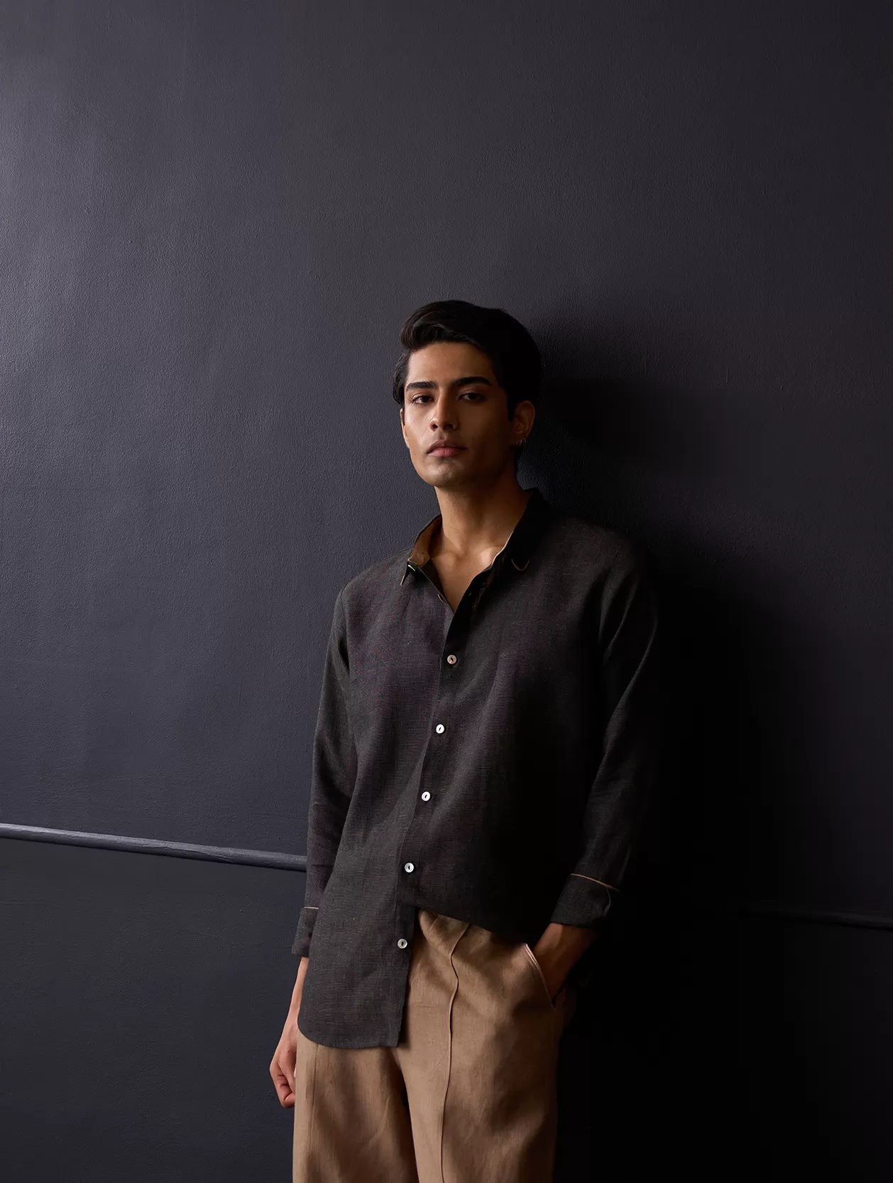 Koji Linen Shirt - Charcoal