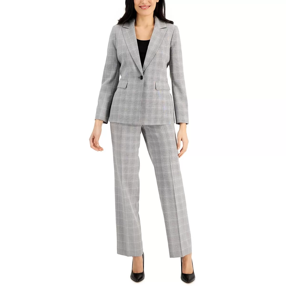 Le Suit Womens Petites Woven 2PC Pant Suit