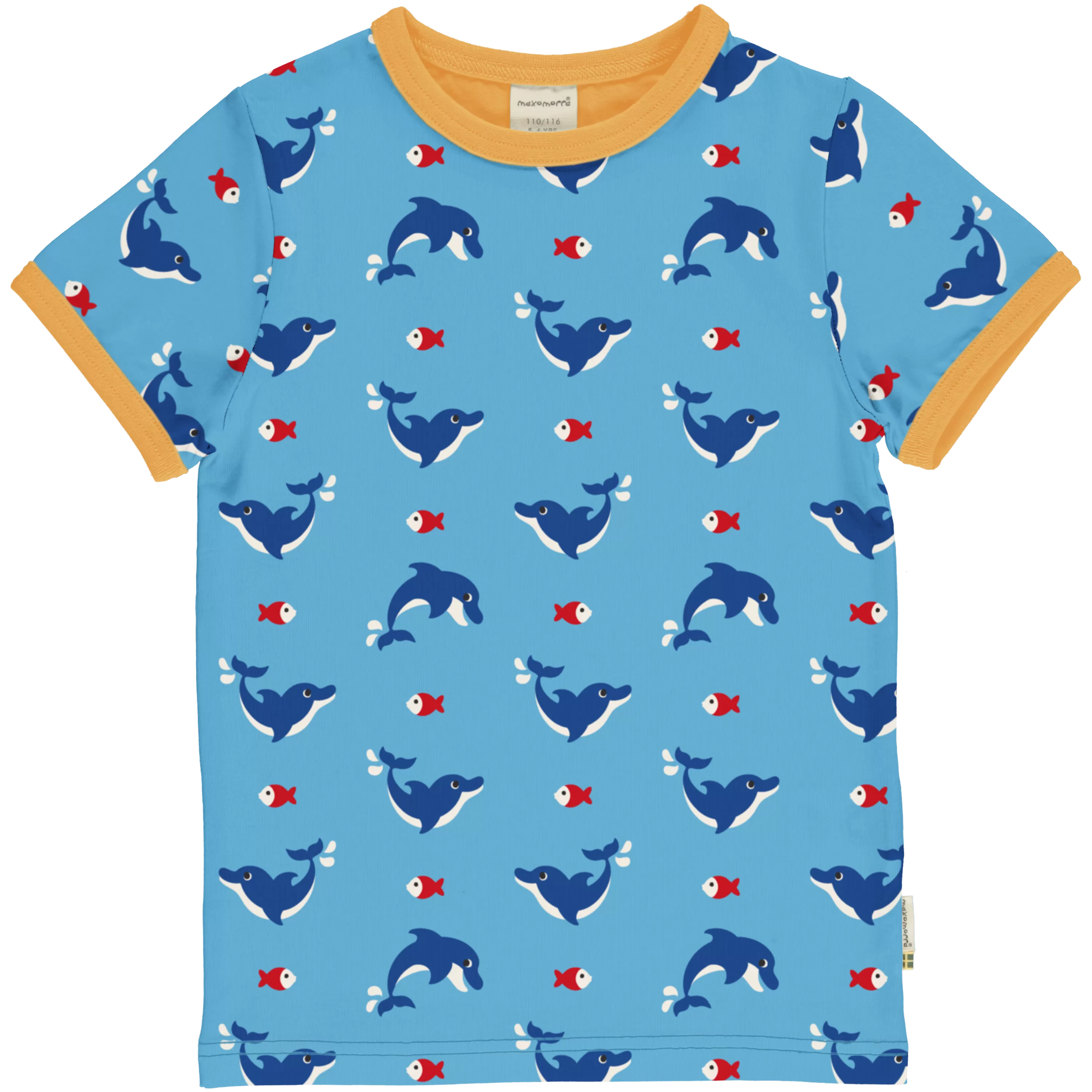 Maxomorra Dolphin Organic Cotton Printed Short Sleeved Top