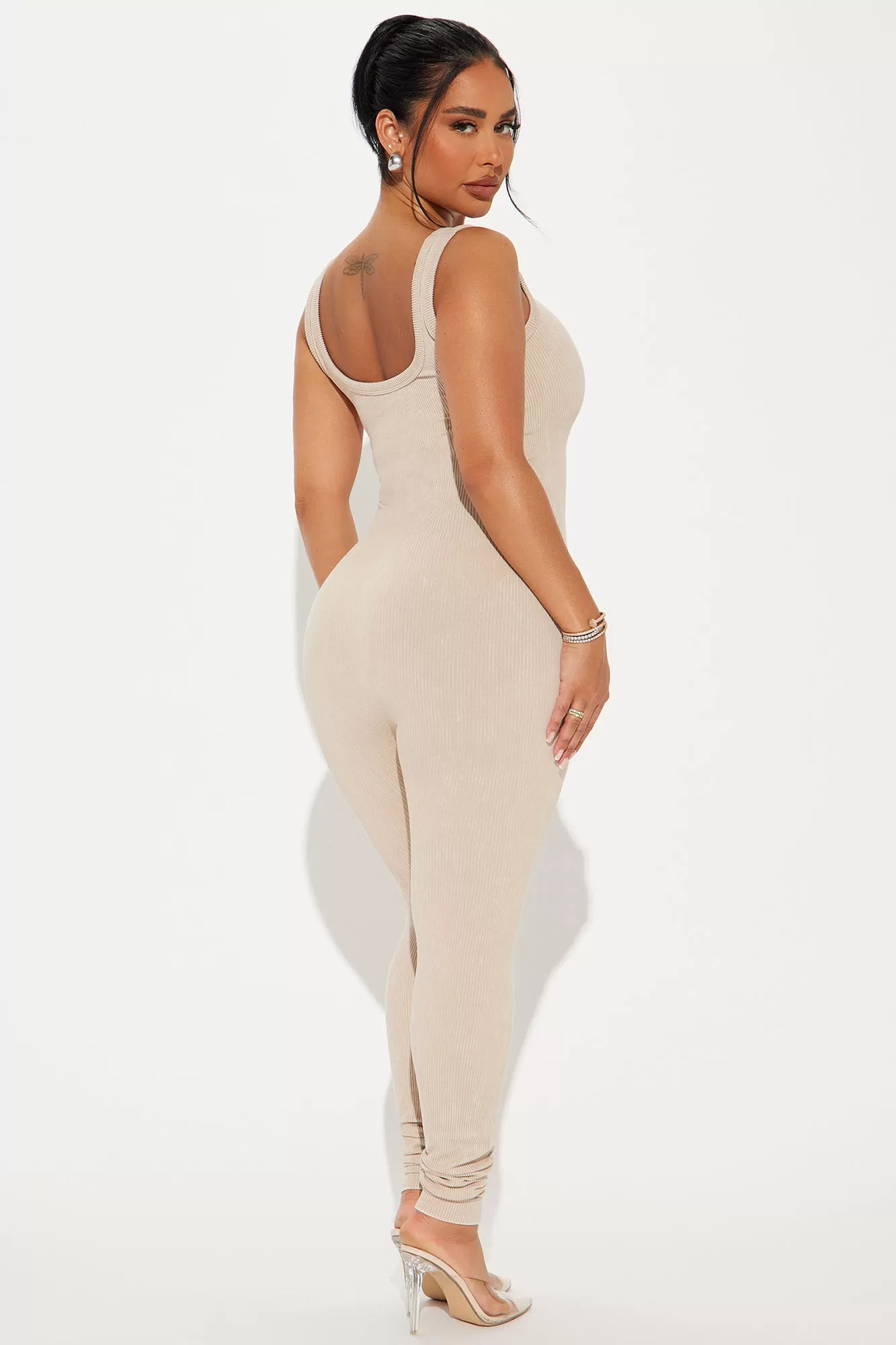 Melissa Washed Seamless Jumpsuit - Taupe