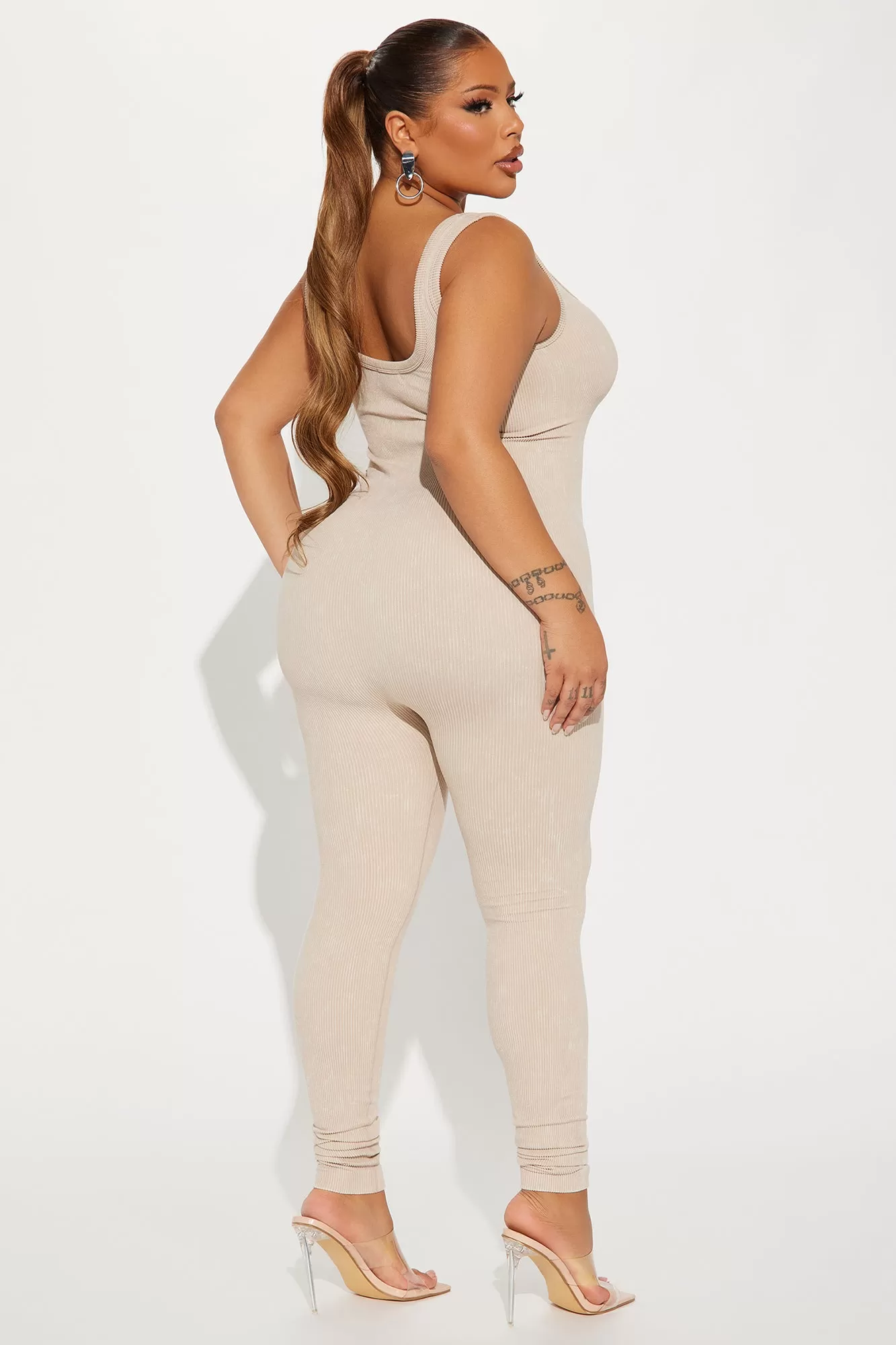 Melissa Washed Seamless Jumpsuit - Taupe