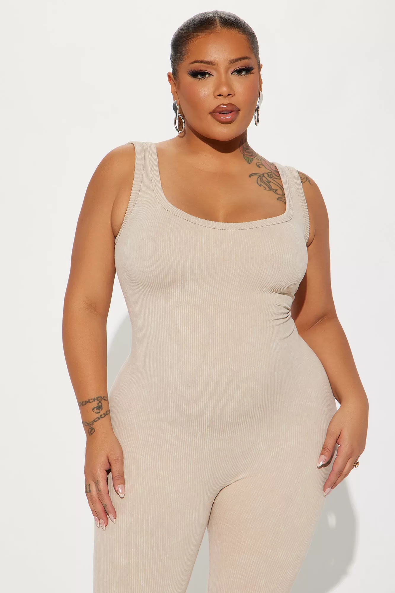 Melissa Washed Seamless Jumpsuit - Taupe