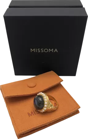 Missoma  x  Harris Reed 18k gold plated Labradorite Cocktail Ring