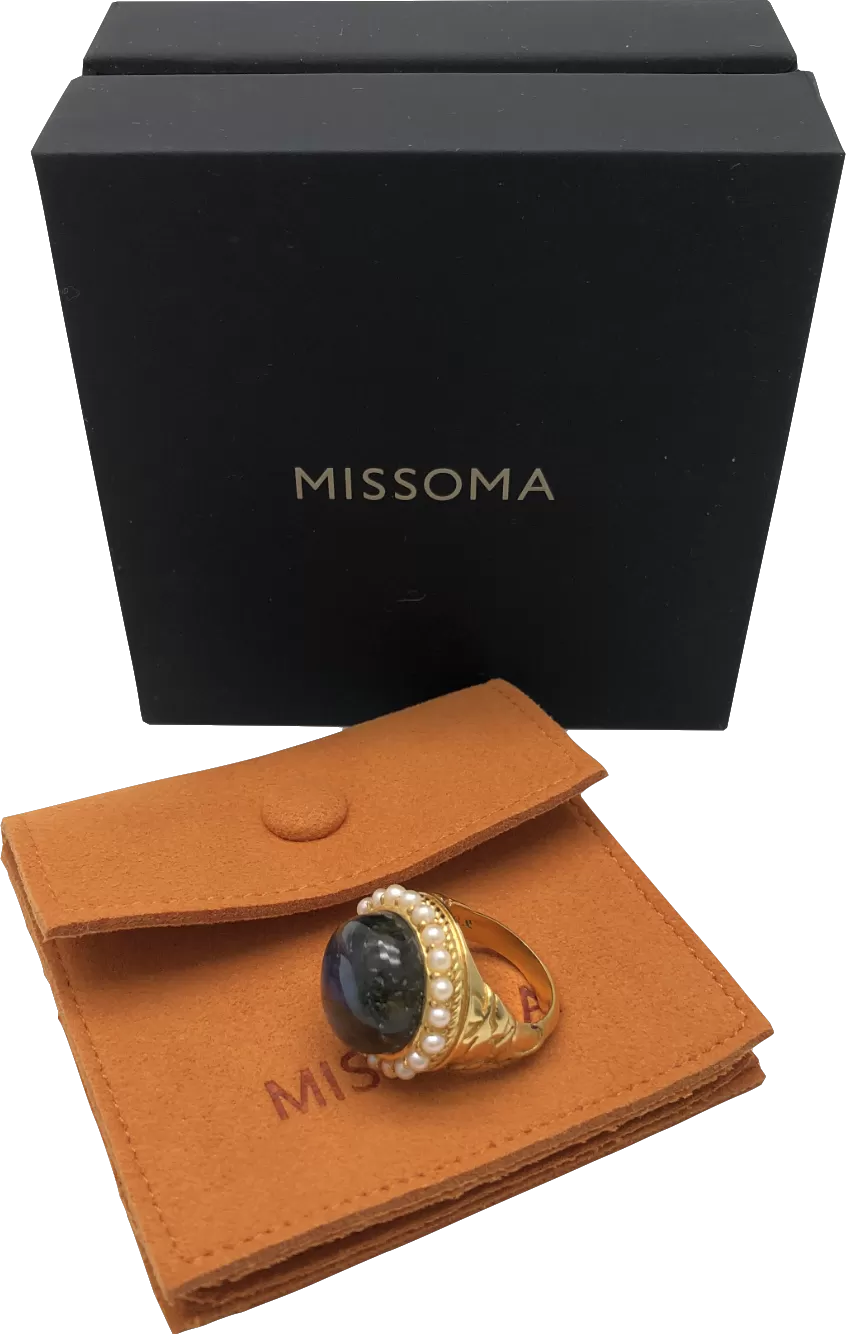 Missoma  x  Harris Reed 18k gold plated Labradorite Cocktail Ring