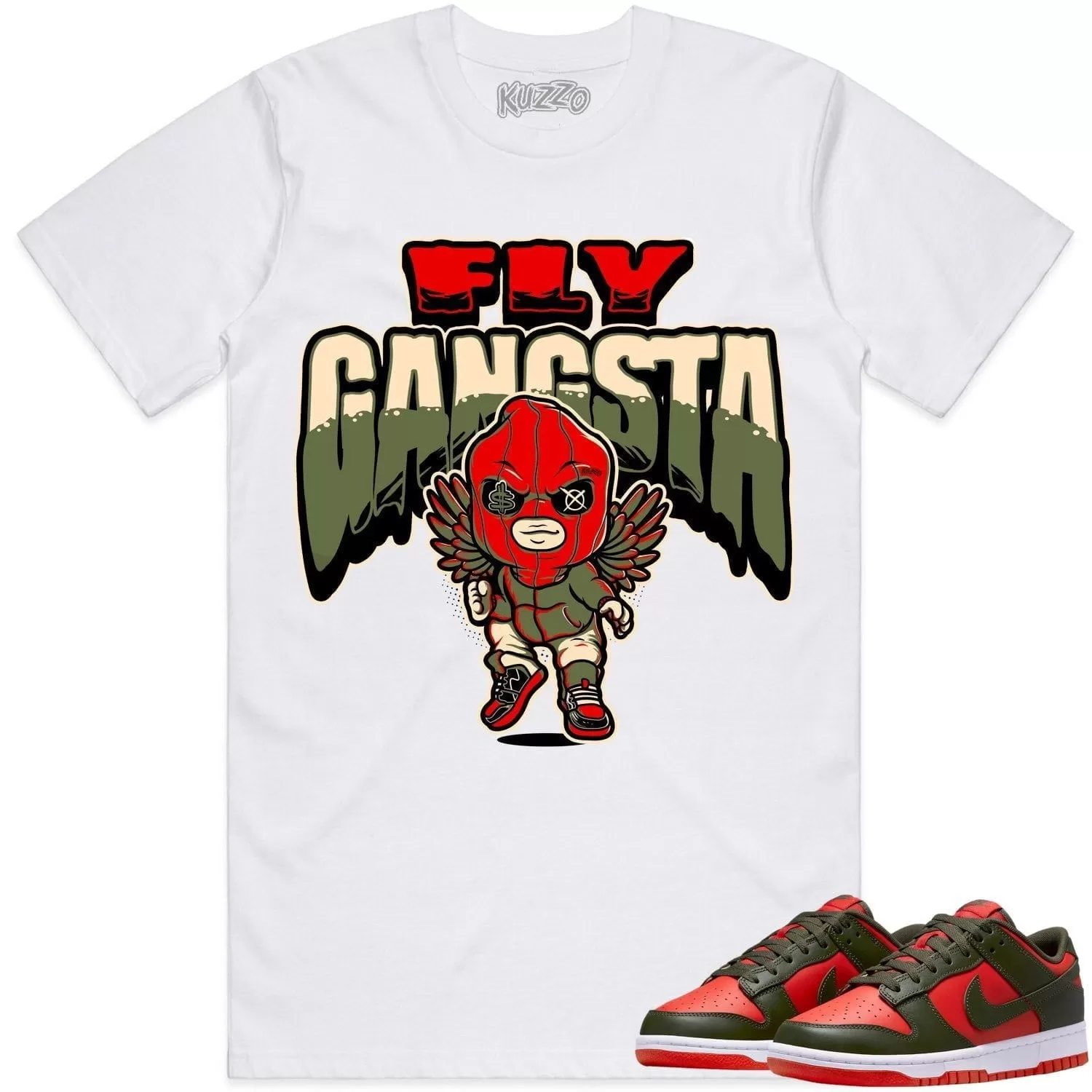 Mystic Red Dunks Shirt to Match - OLIVE FLY GANGSTA