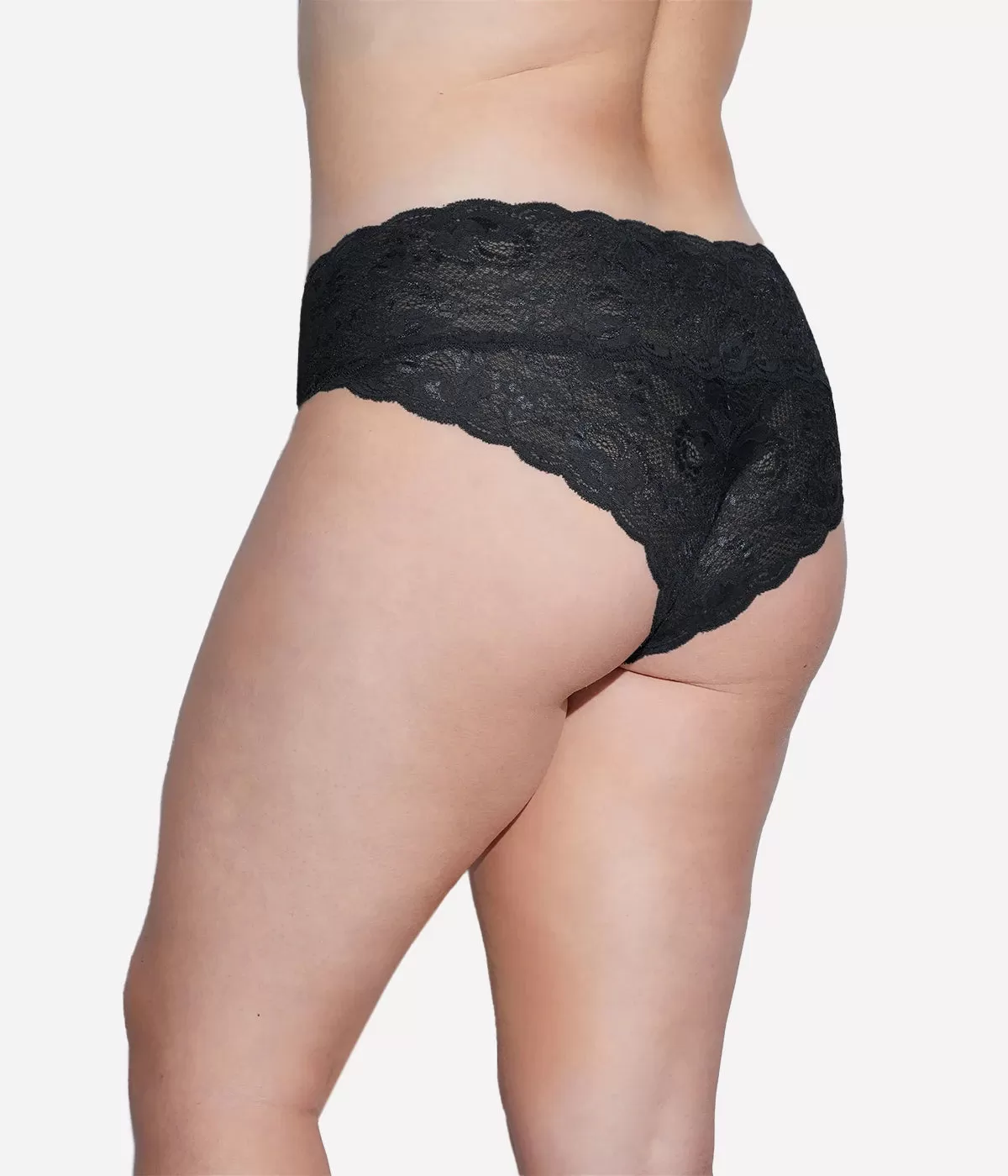 Naughtie Low Rise Boyshort in Black