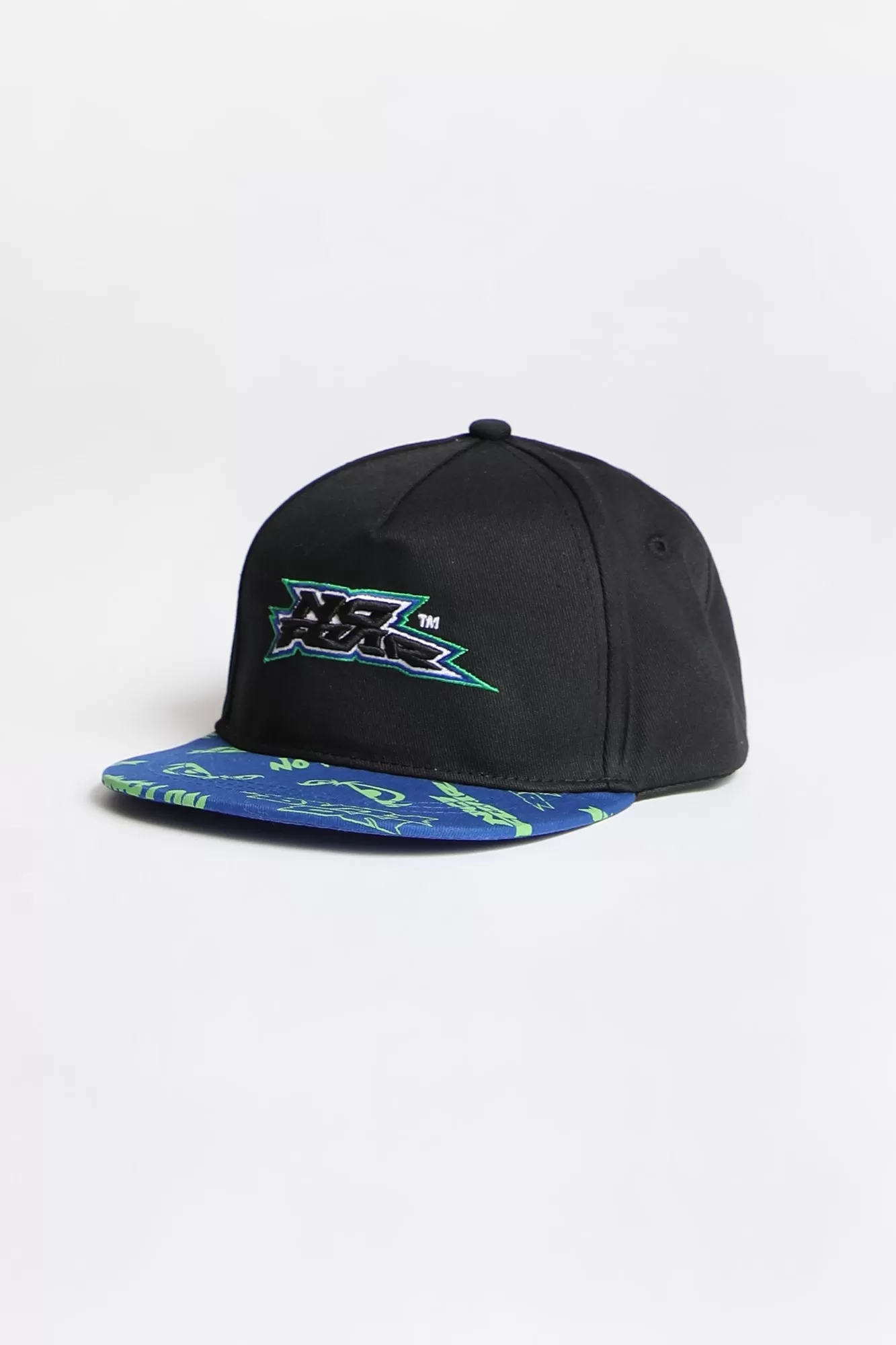 No Fear Youth Logo Print Flat Brim Hat