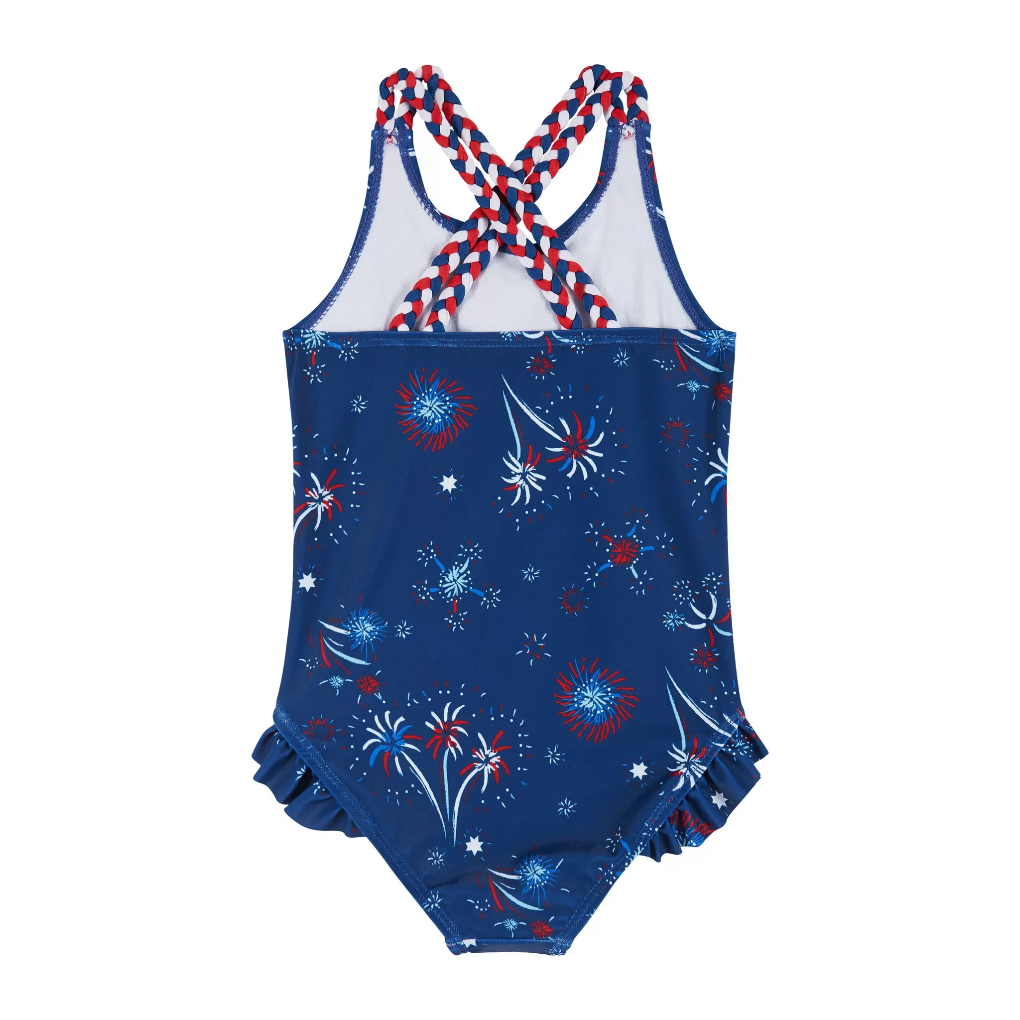 One-Piece Swimsuit w/Ruffle Detail | Firework Print