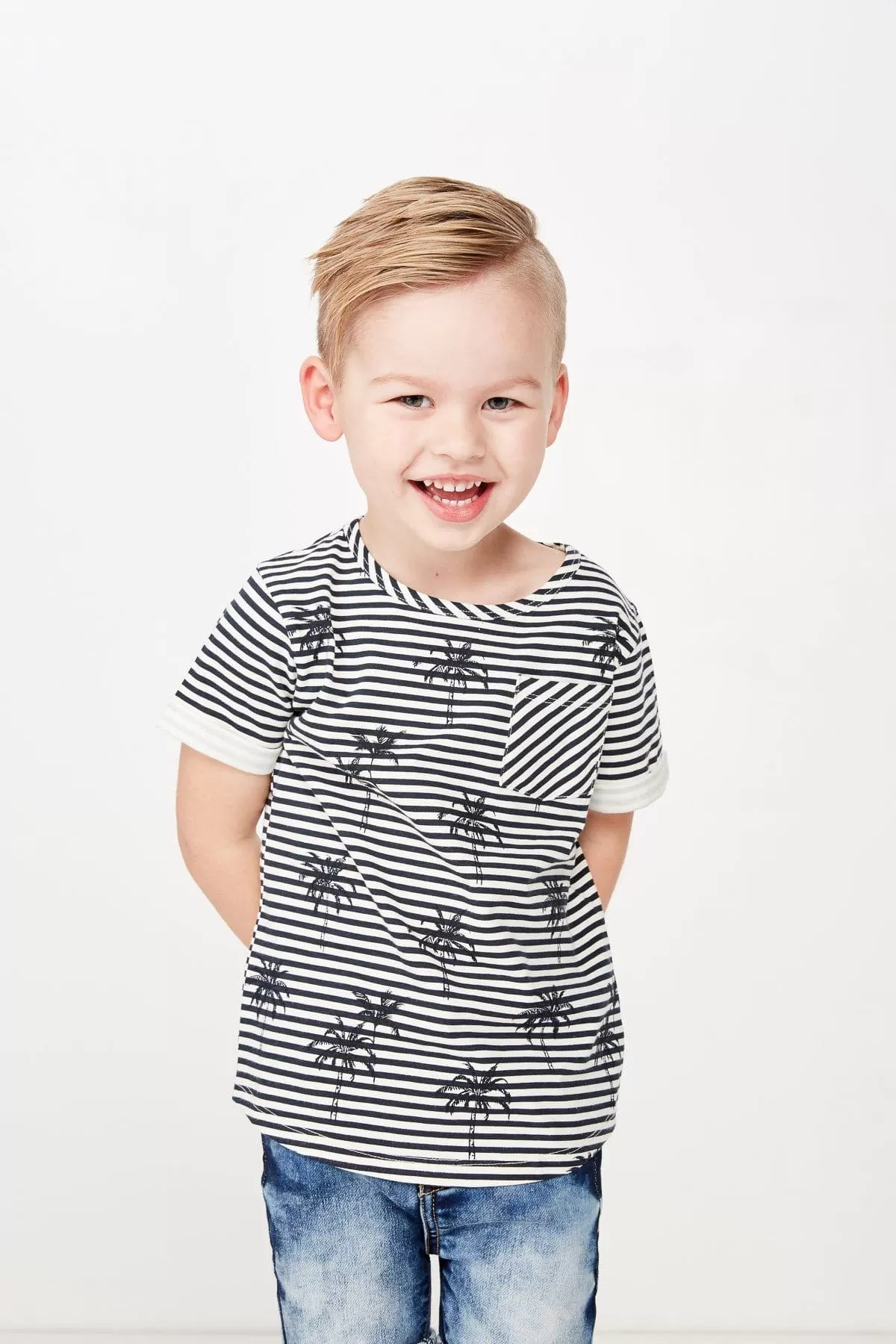 Palm Stripe Tee (Milky Kids)