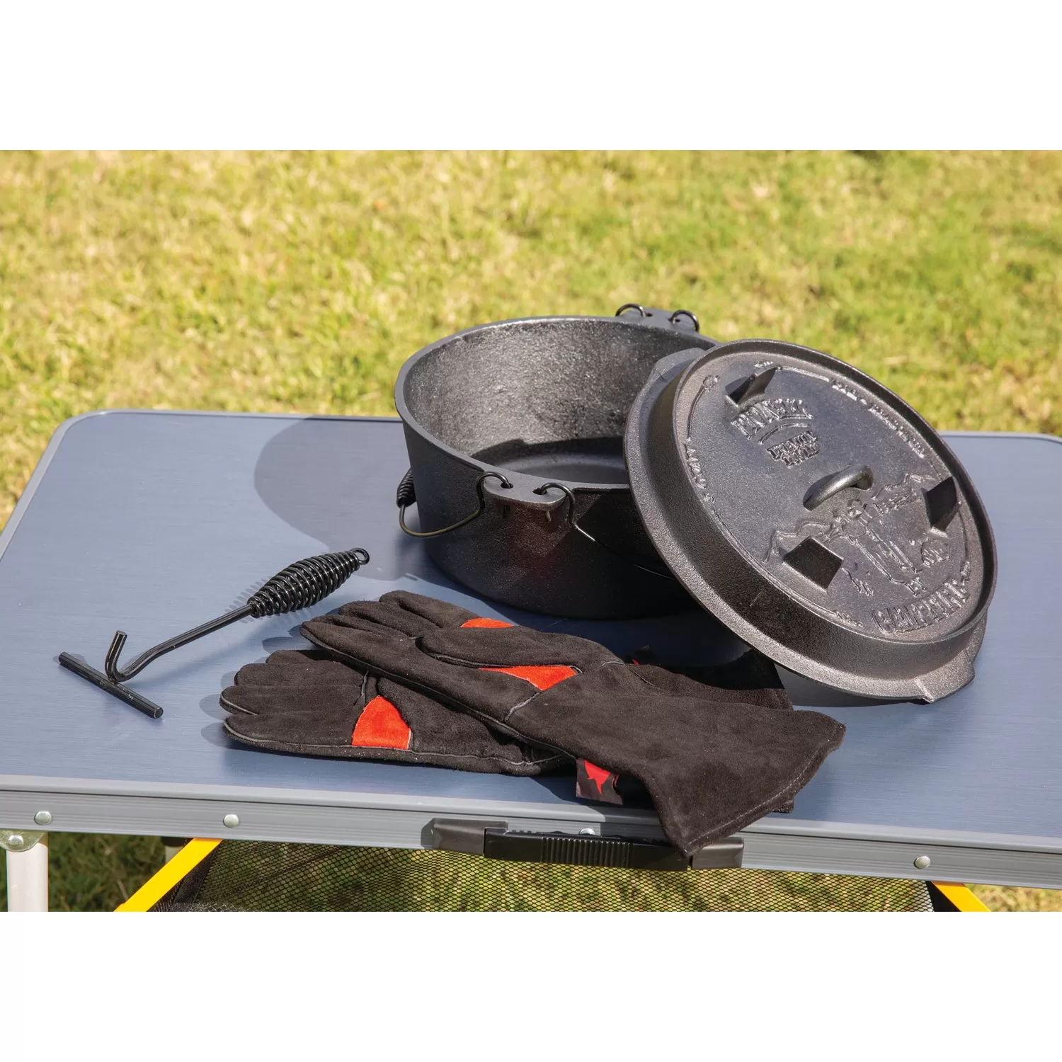 Premium 9qt Cast Iron Camp Oven Set