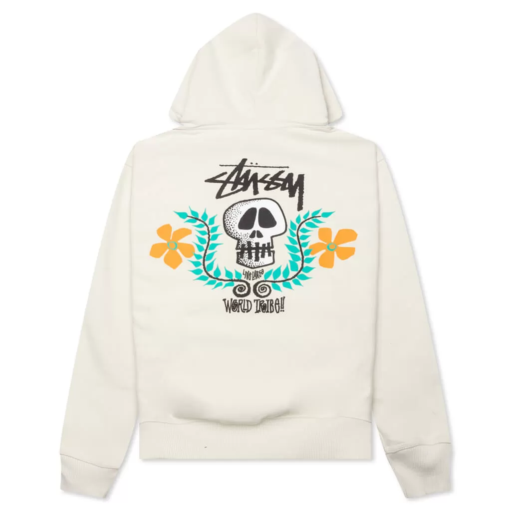 Skull Crest Hoodie - Stone