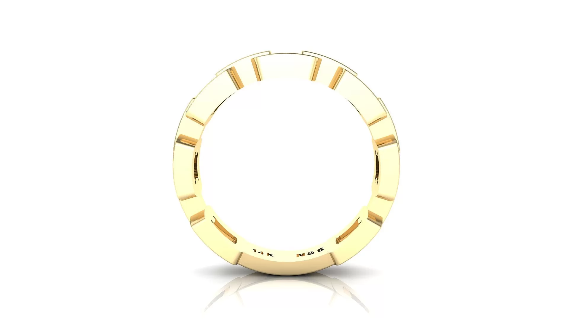 Small Link w/ Me 14K Solid Gold Band BAN087