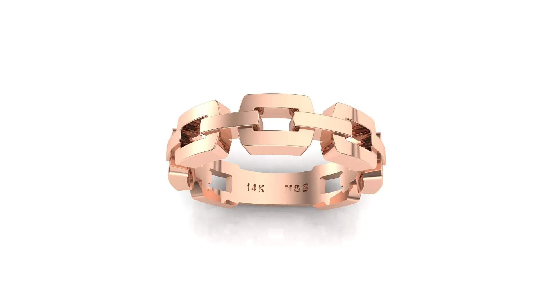 Small Link w/ Me 14K Solid Gold Band BAN087