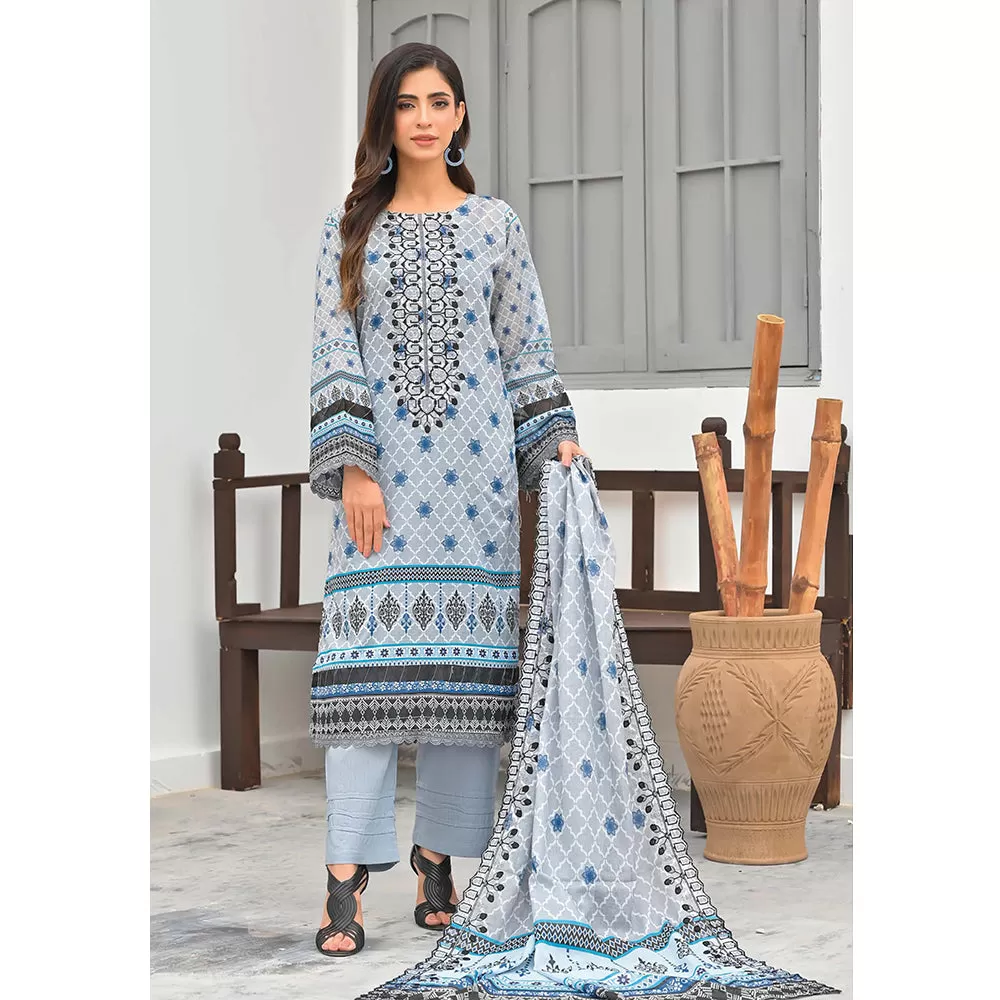 Sophia Lawn Printed Embroidered Unstitched 3Pcs Suit - 6