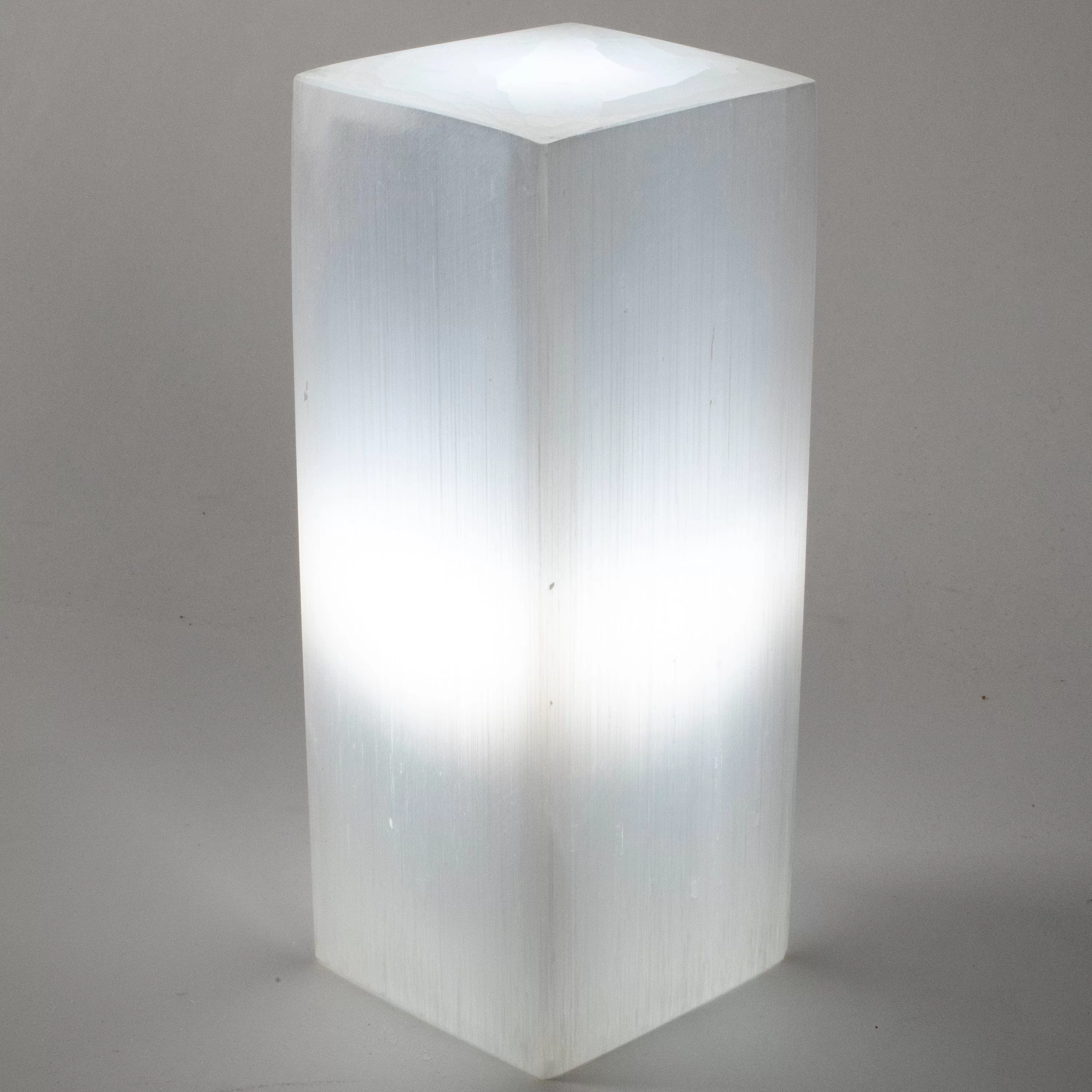 Square Selenite Lamp from Morocco - 8